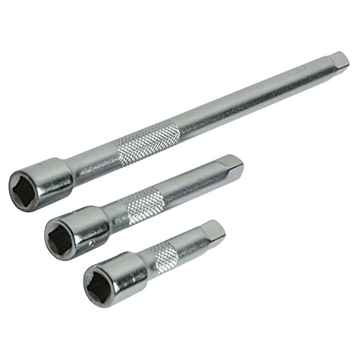 3Pce Extension Bar Set 1/4" Hardened Tempered Chrome-Plated And Polished