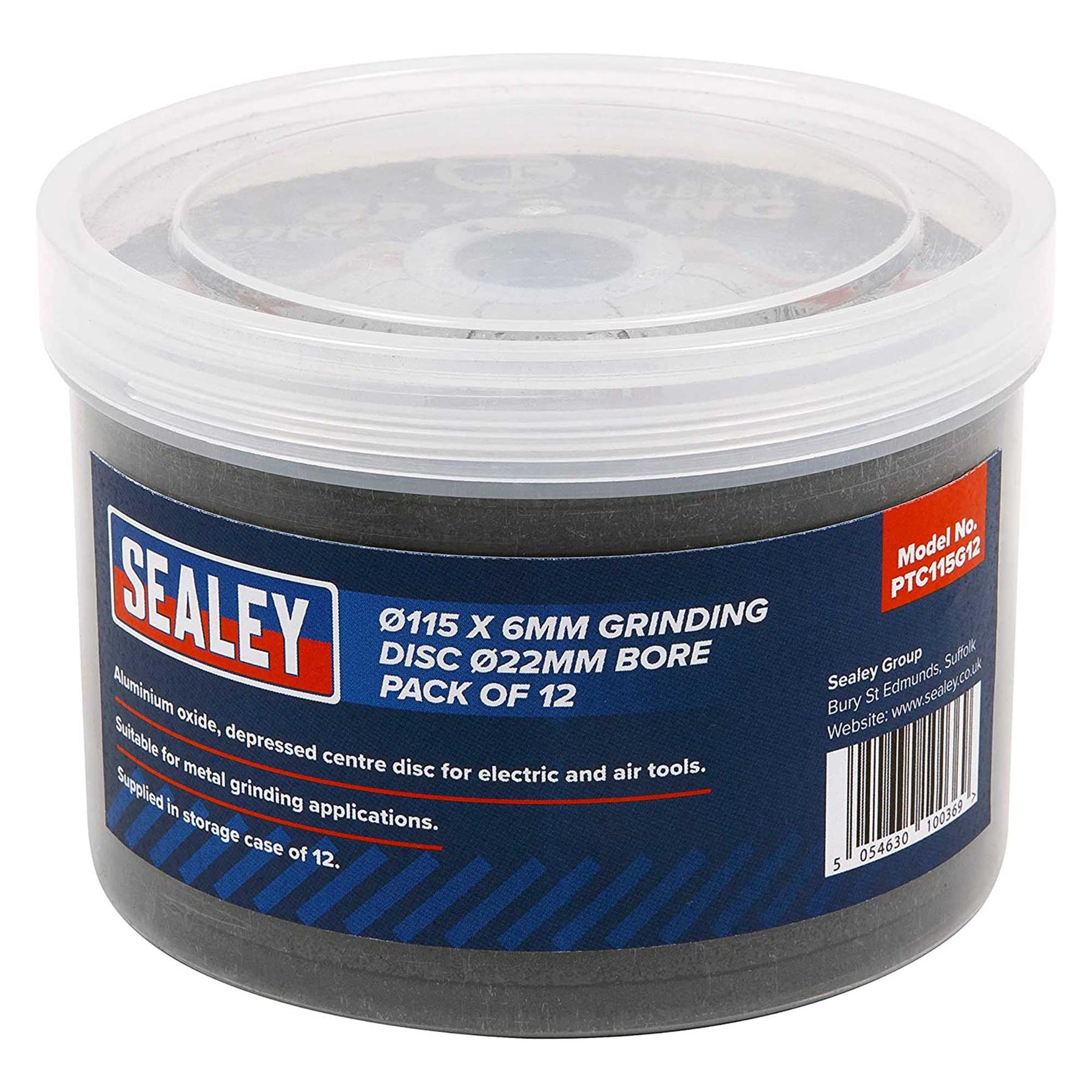 Sealey Grinding Disc �115 x 6mm �22mm Bore - Pack of 12