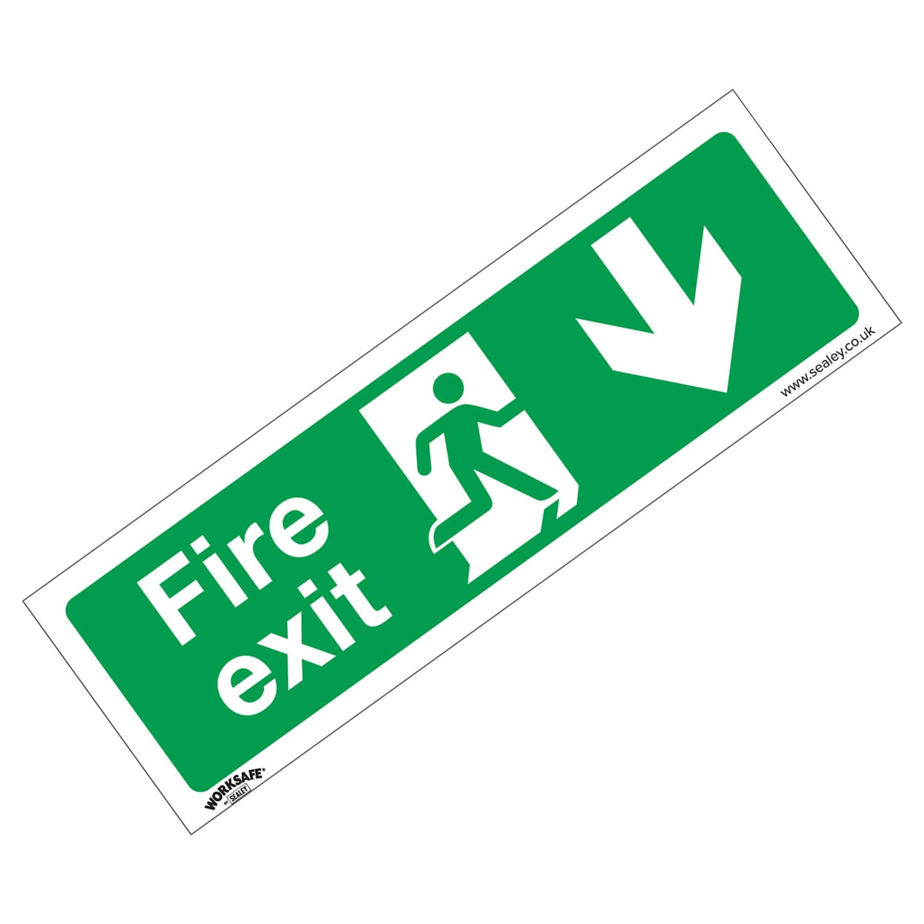 Safe Conditions Safety Sign - Fire Exit (Down) - Rigid Plastic