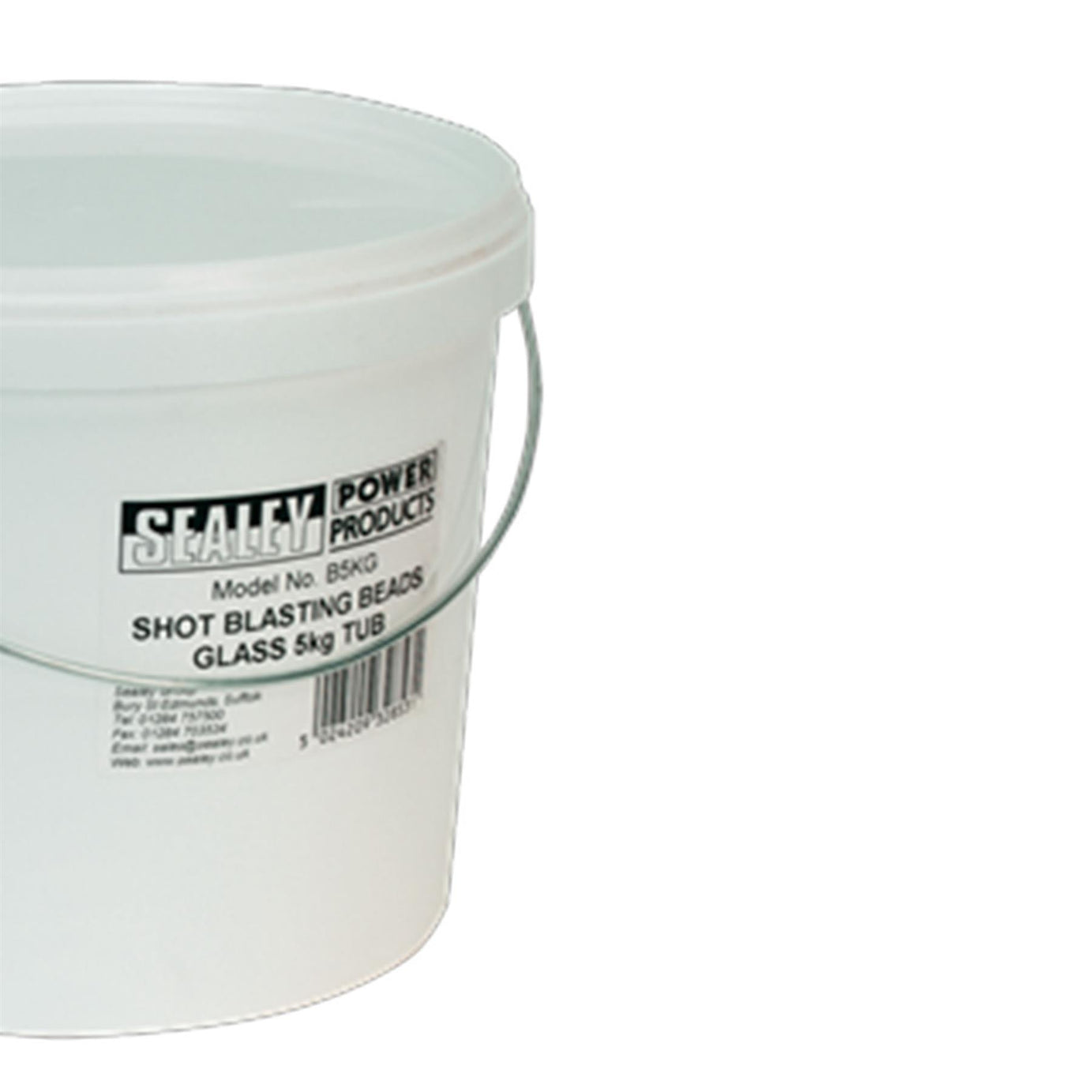 Sealey Shot Blasting Beads Glass 5kg Plastic Tub