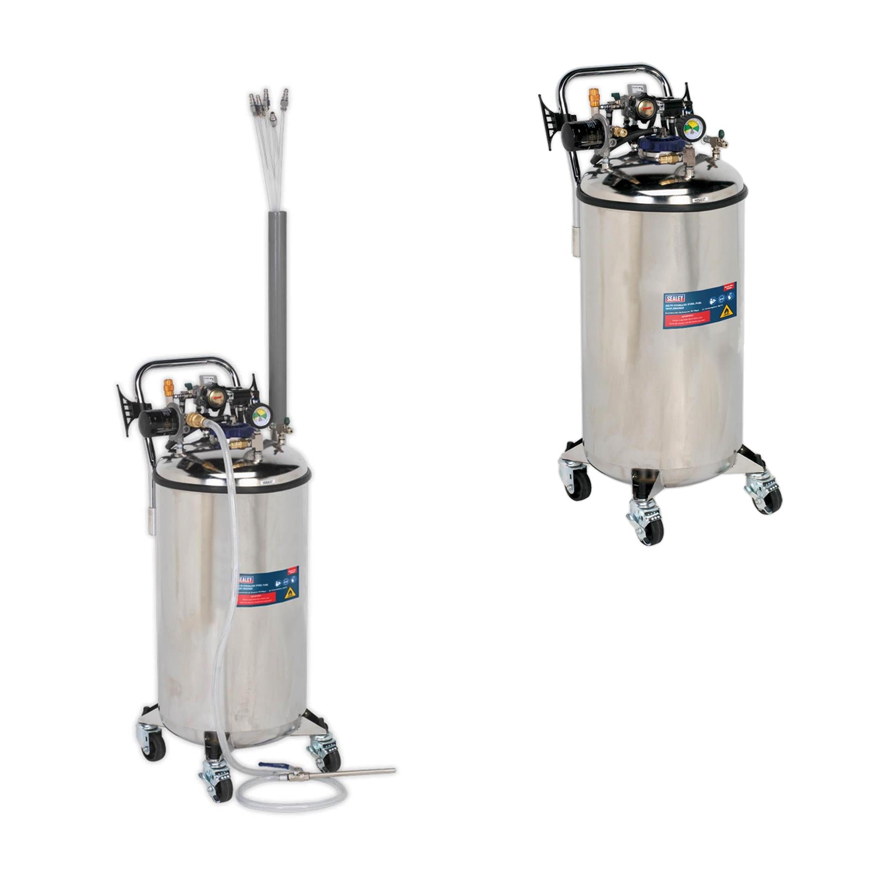 Sealey Fuel Tank Drainer 90L Stainless Steel