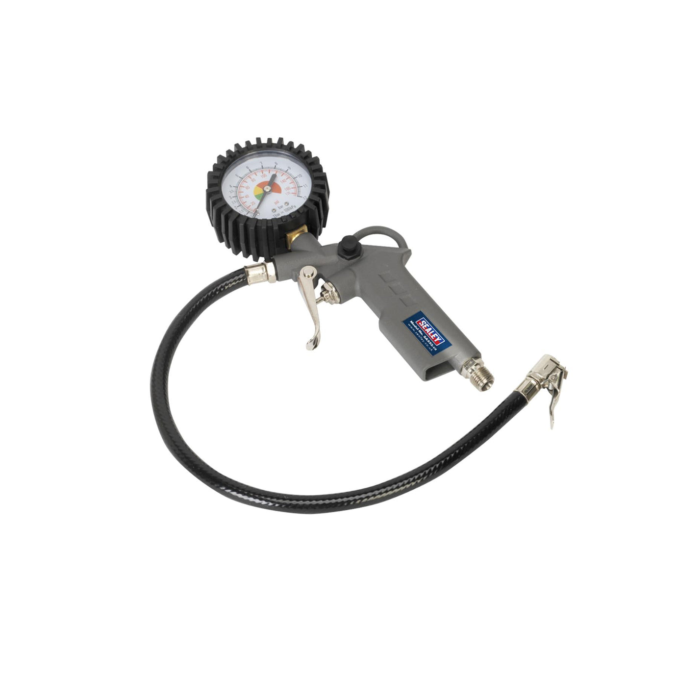 Sealey Tyre Inflator with Gauge With Rubber Protector