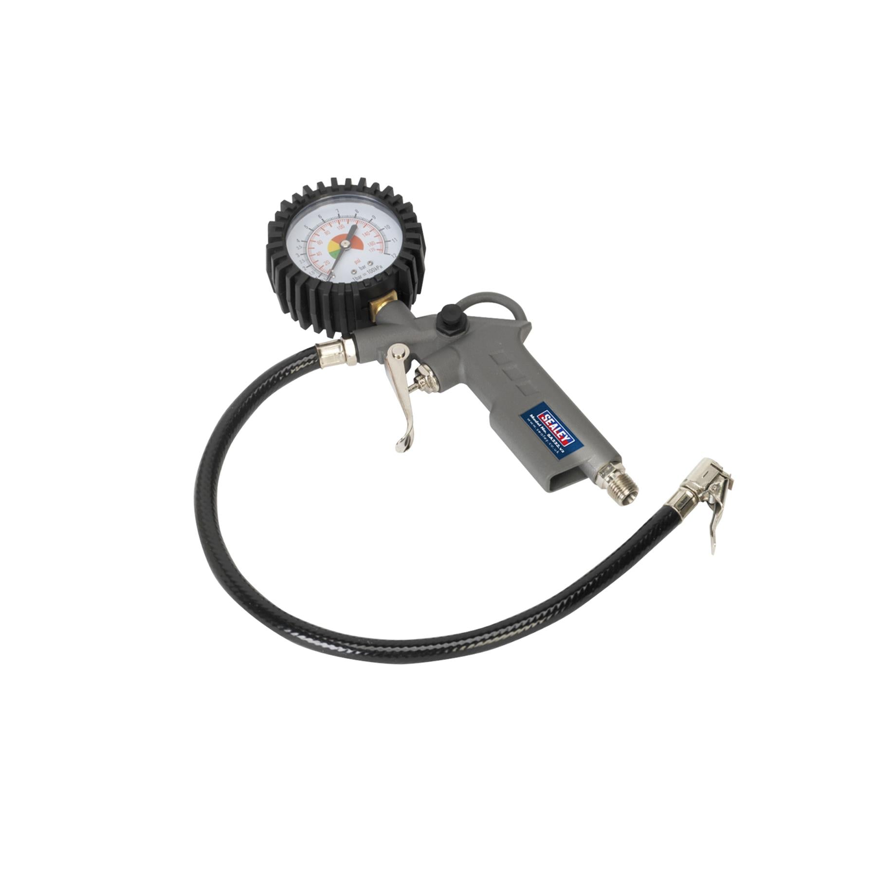 Sealey Tyre Inflator with Gauge With Rubber Protector