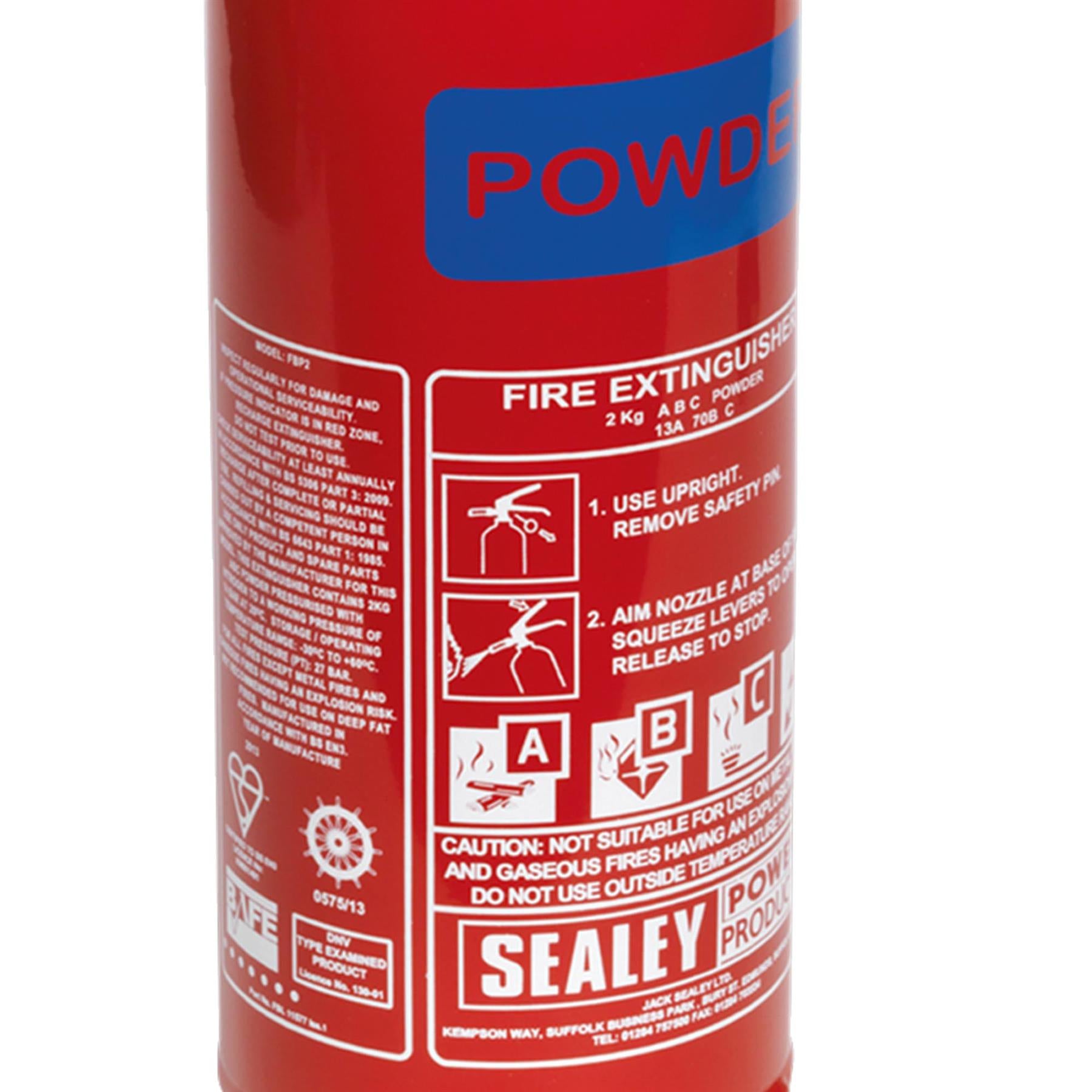 Sealey Fire Extinguisher 2kg Dry Powder