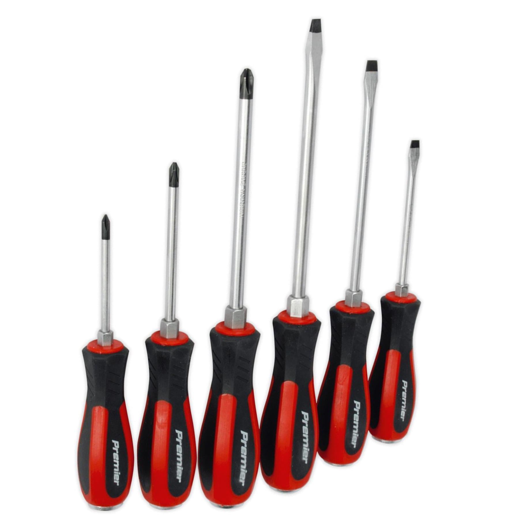 Sealey 6pc Screwdriver Set Hammer Thru Slotted Phillips 75-175mm Hammer Strike