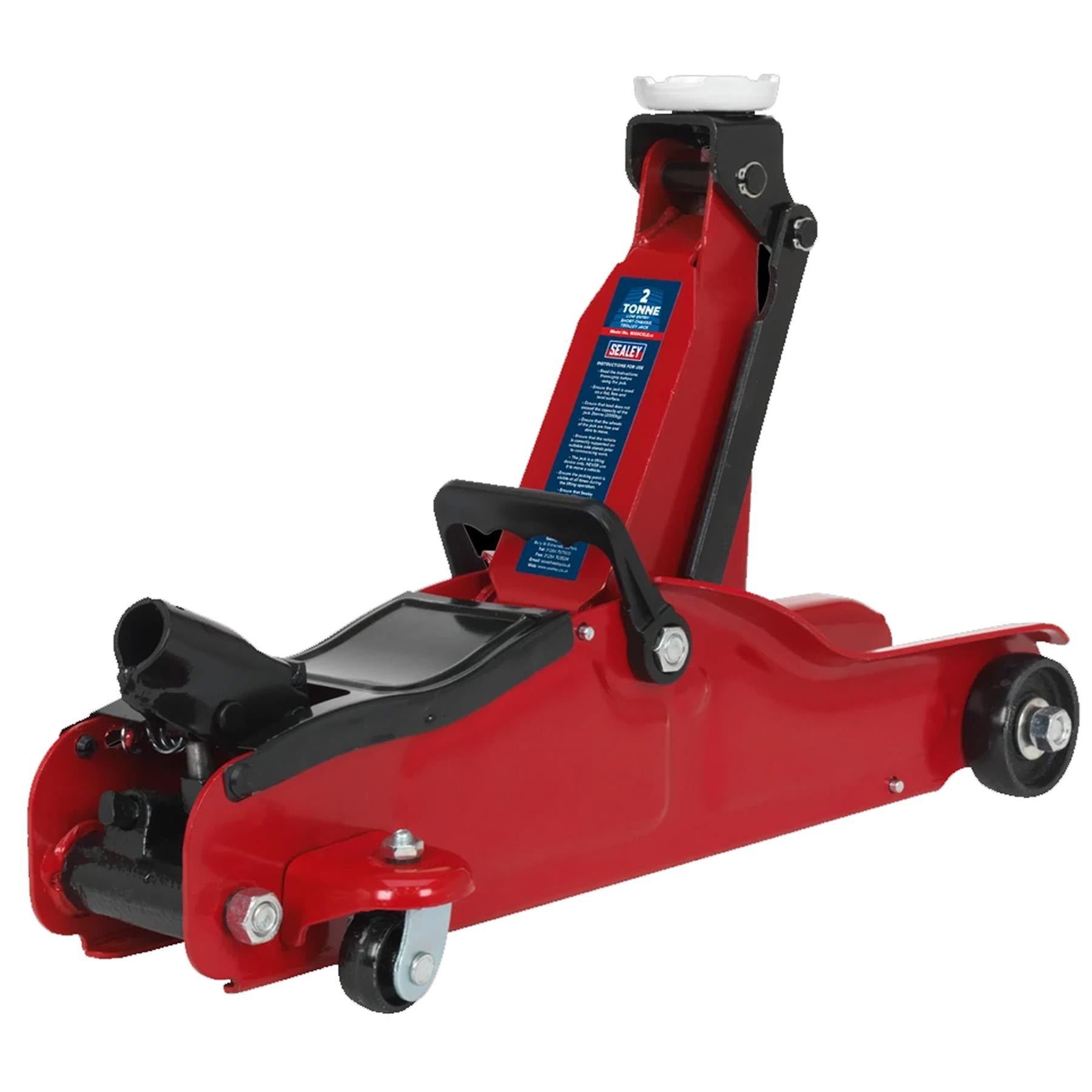 Sealey Trolley Jack 2tonne Low Entry Short Chassis