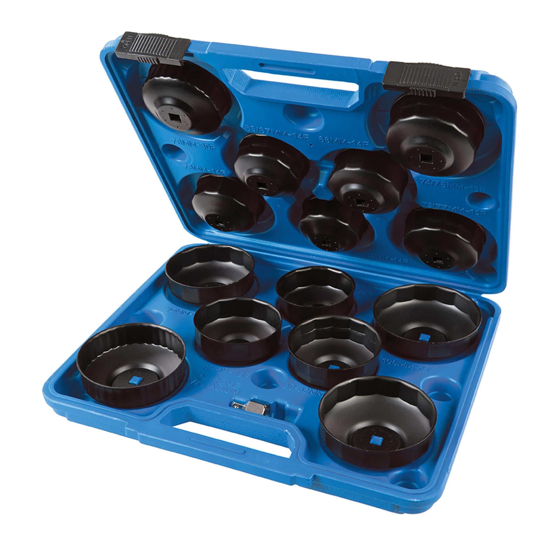 Oil Filter Wrench Set 15Pc 65 - 93mm With Anti Rust Electro Black Oxide Finish