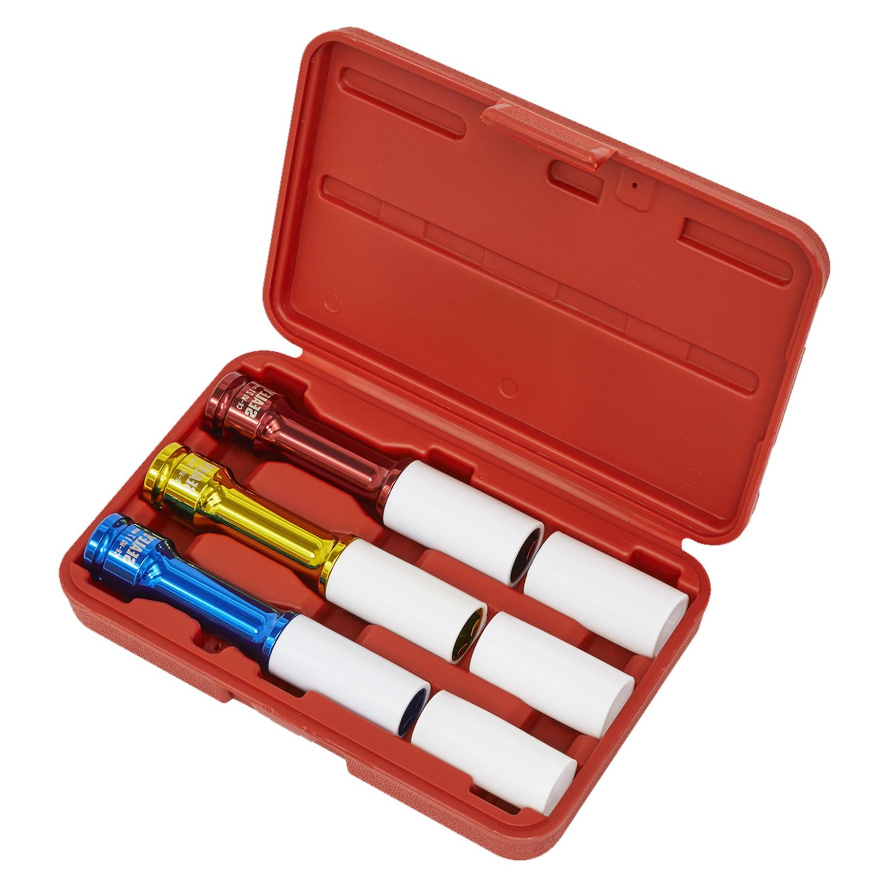 Alloy Wheel Long Reach Impact Socket Set 3pc 1/2"Sq Drive Sealey