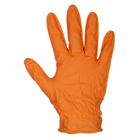 Sealey Orange Diamond Grip Extra-Thick Nitrile Powder-Free Gloves X-Large - Pack of 50