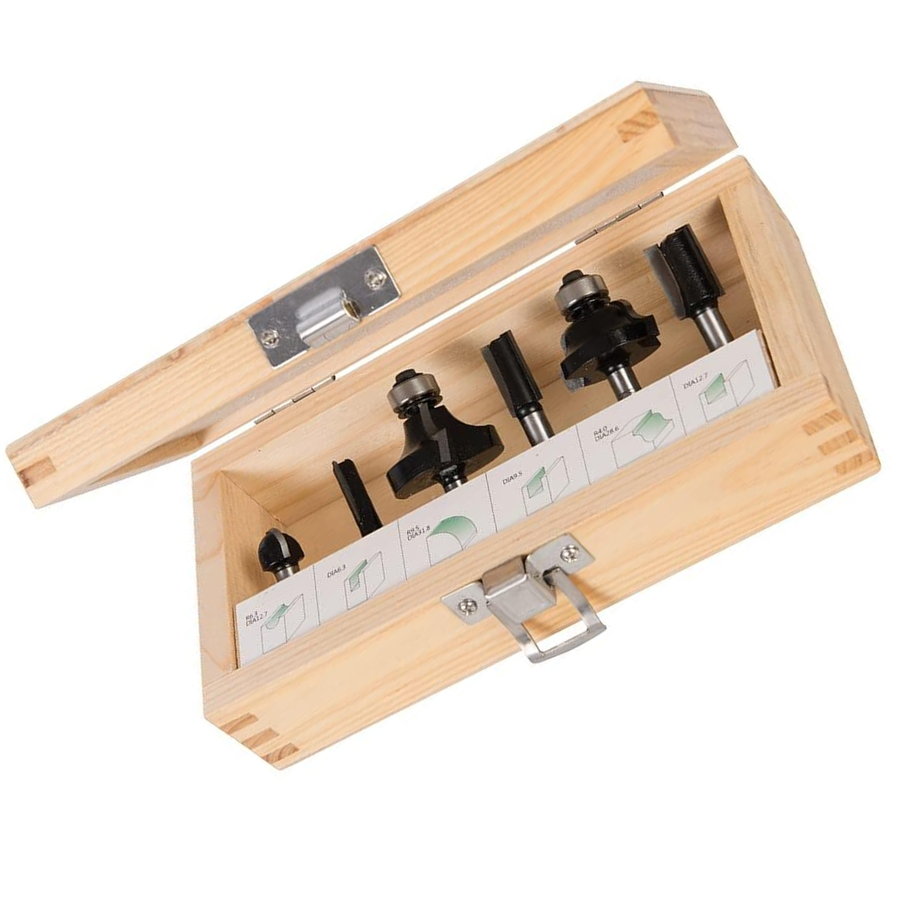 1/4" Kitchen Worktop Fitters Bit Set 6Pce Twin Flutes For Clean, Precise Cutting