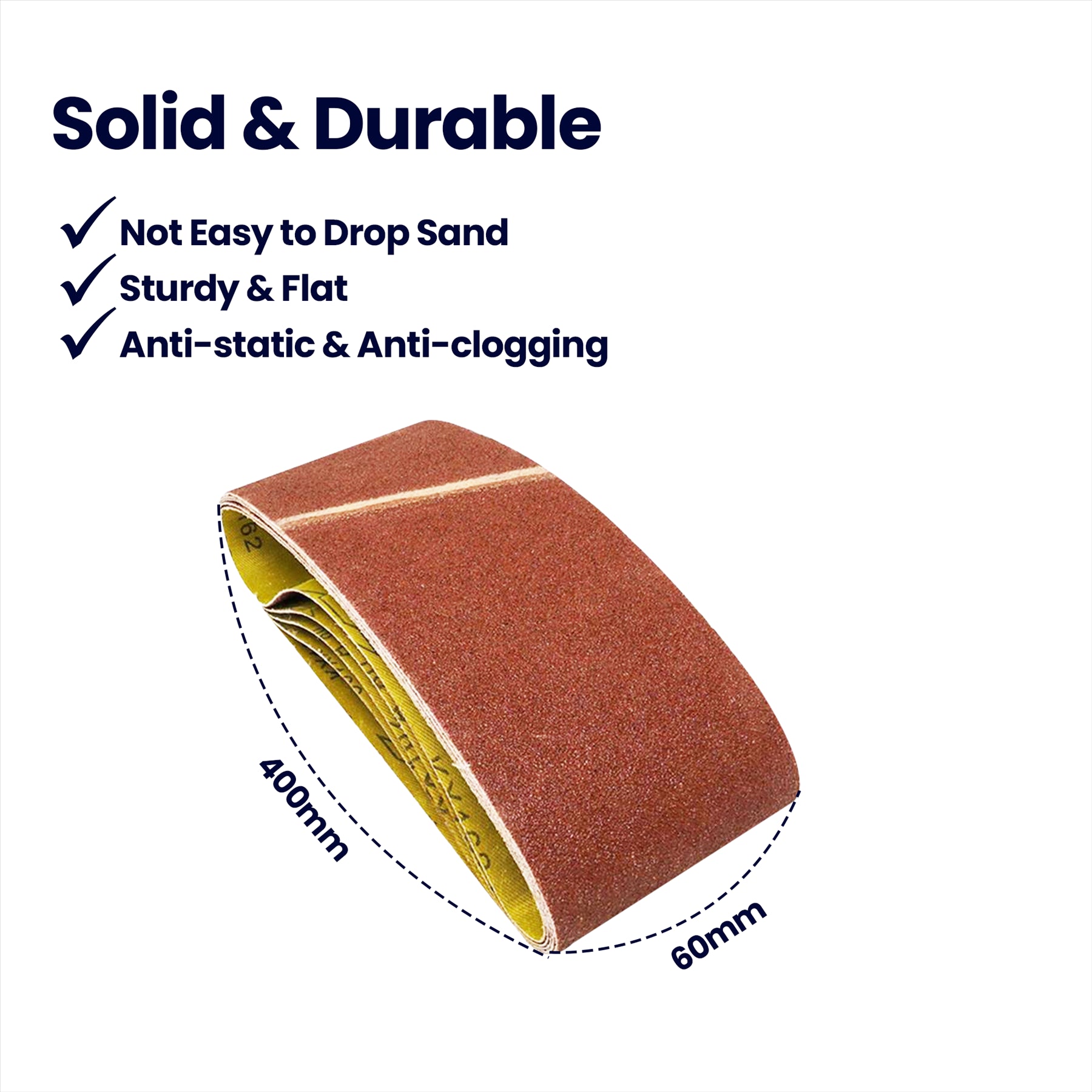 5 Pack 40 Grit 60 X 400mm Sanding Belts Sanders Very Coarse With Extra Top-Skive