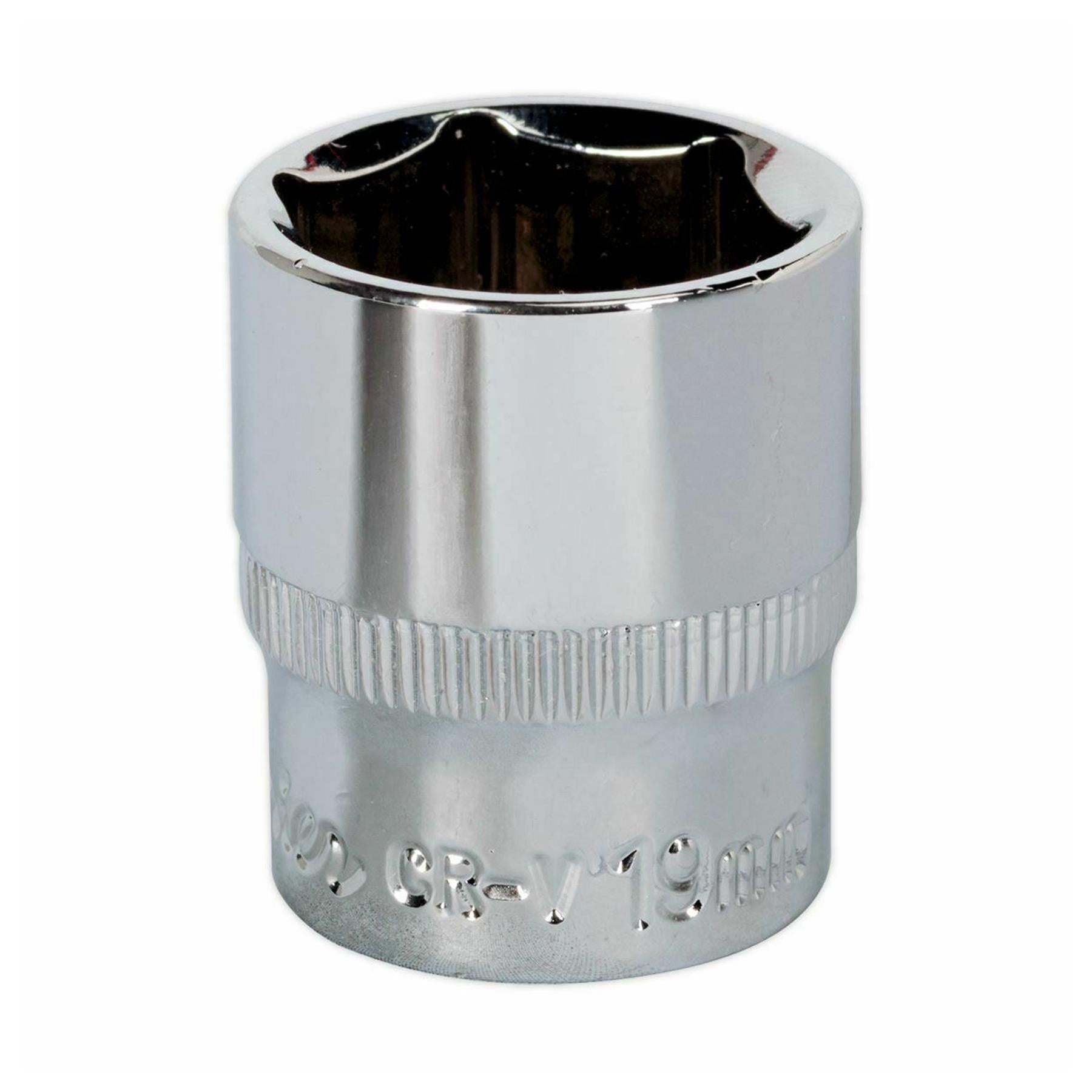 Sealey WallDrive Socket 19mm 3/8"Sq Drive Fully Polished