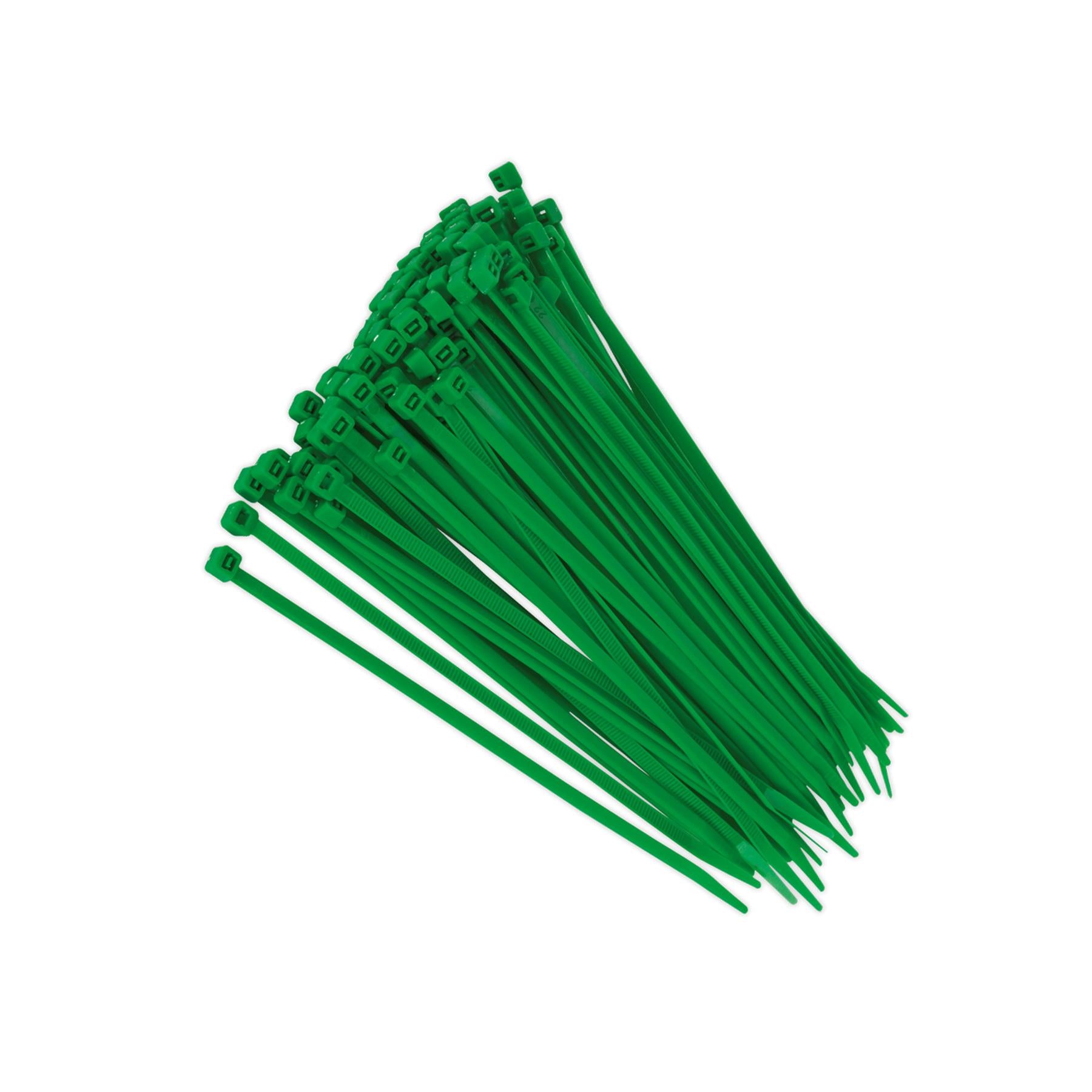Sealey Cable Tie 200 x 4.4mm Green Pack of 100