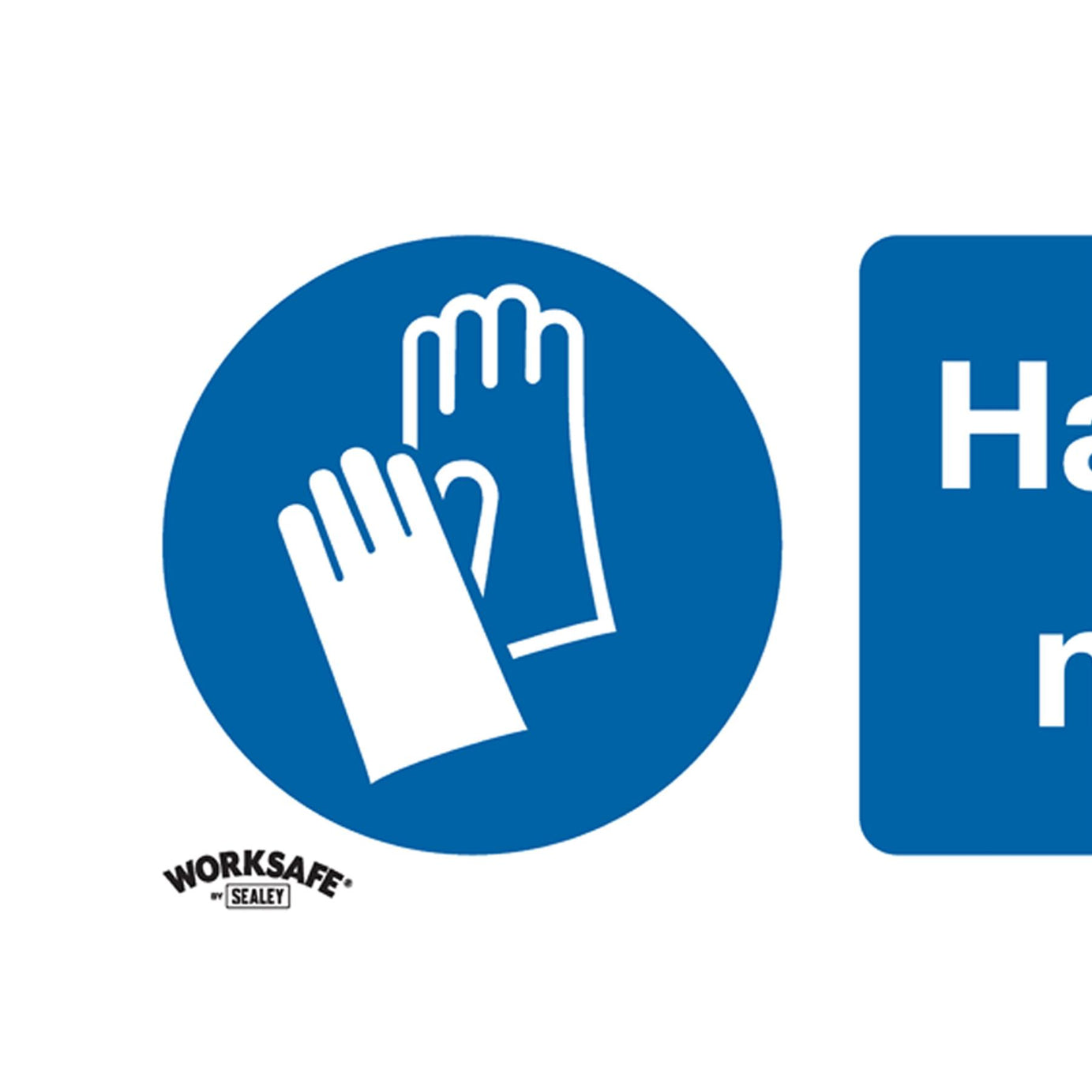 Mandatory Safety Sign - Hand Protection Must Be Worn - Self-Adhesive Vinyl