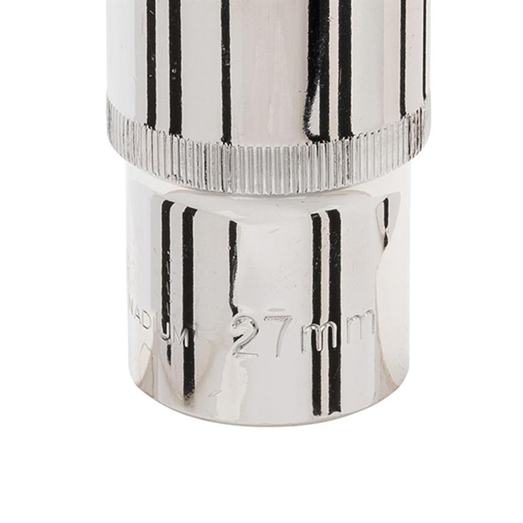 Quality Socket 1/2" Shallow Deep Drive Metric 27mm Long Hex Wrench
