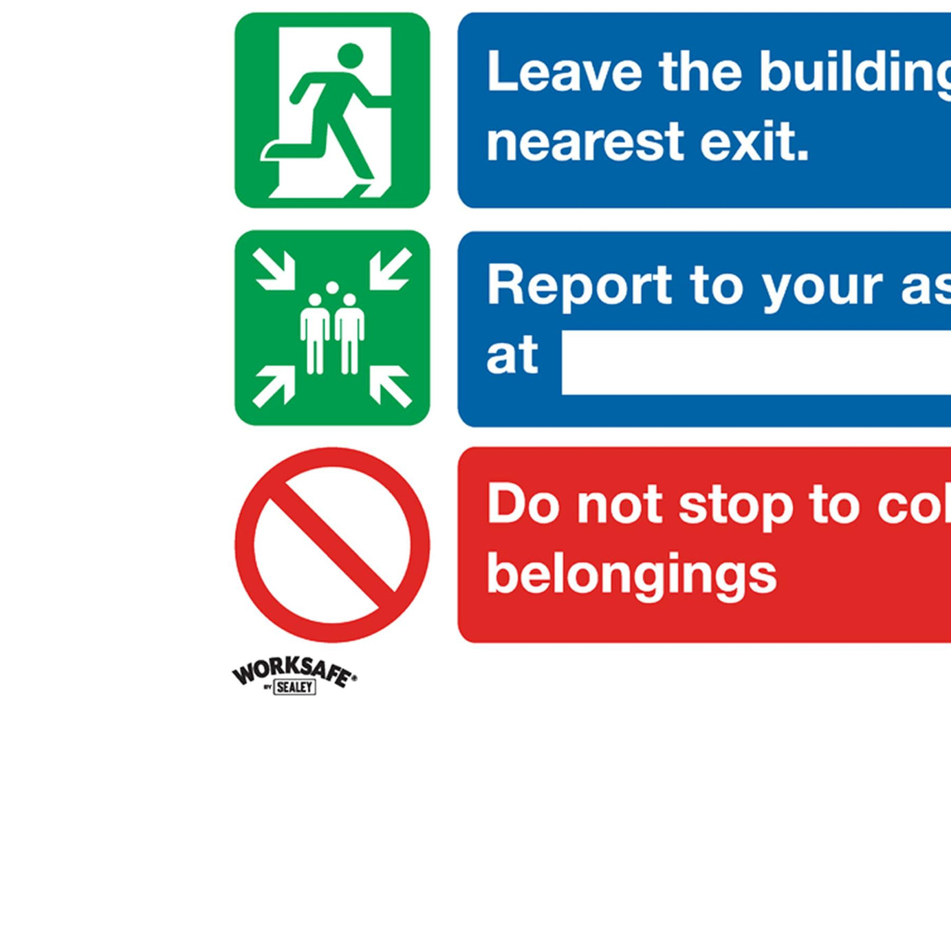 Safe Conditions Safety Sign - Fire Action Without Lift - Self-Adhesive Vinyl