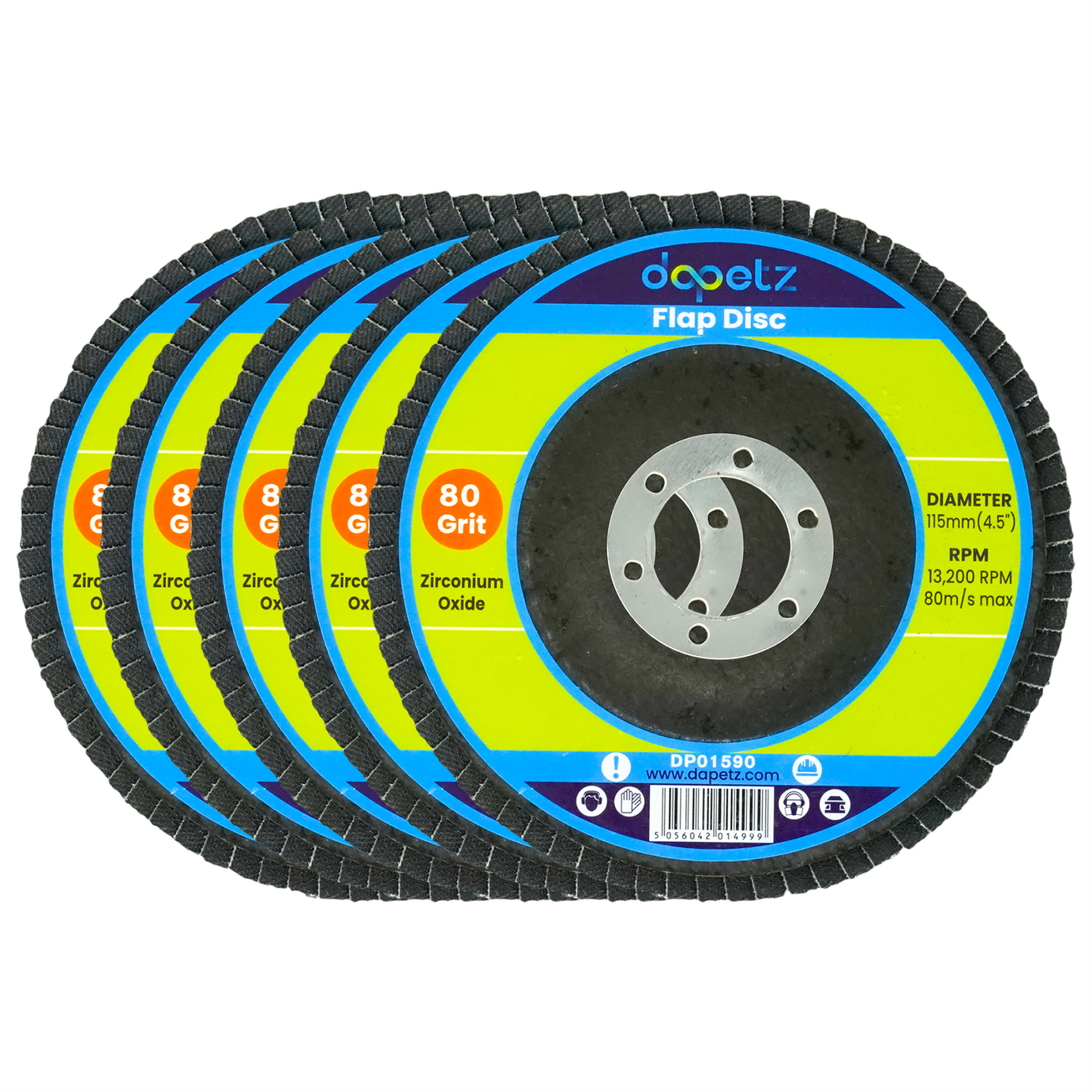 10 X Flap Sanding Discs 115mm 80 120 Grit Zirconium Oxide 4.5" Angle Grinder Mix