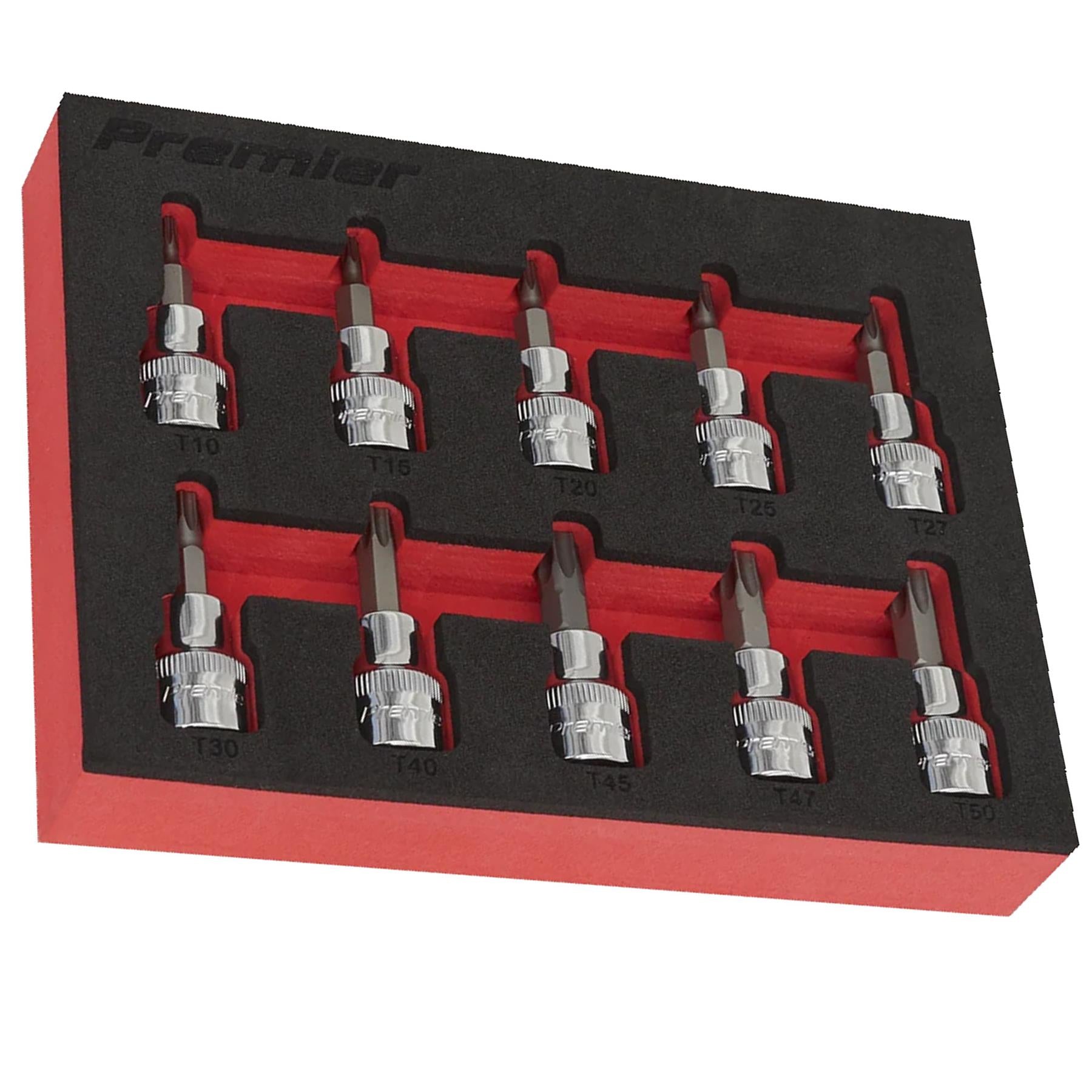 Sealey TRX-Star* Socket Bit Set 10pc 3/8"Sq Drive