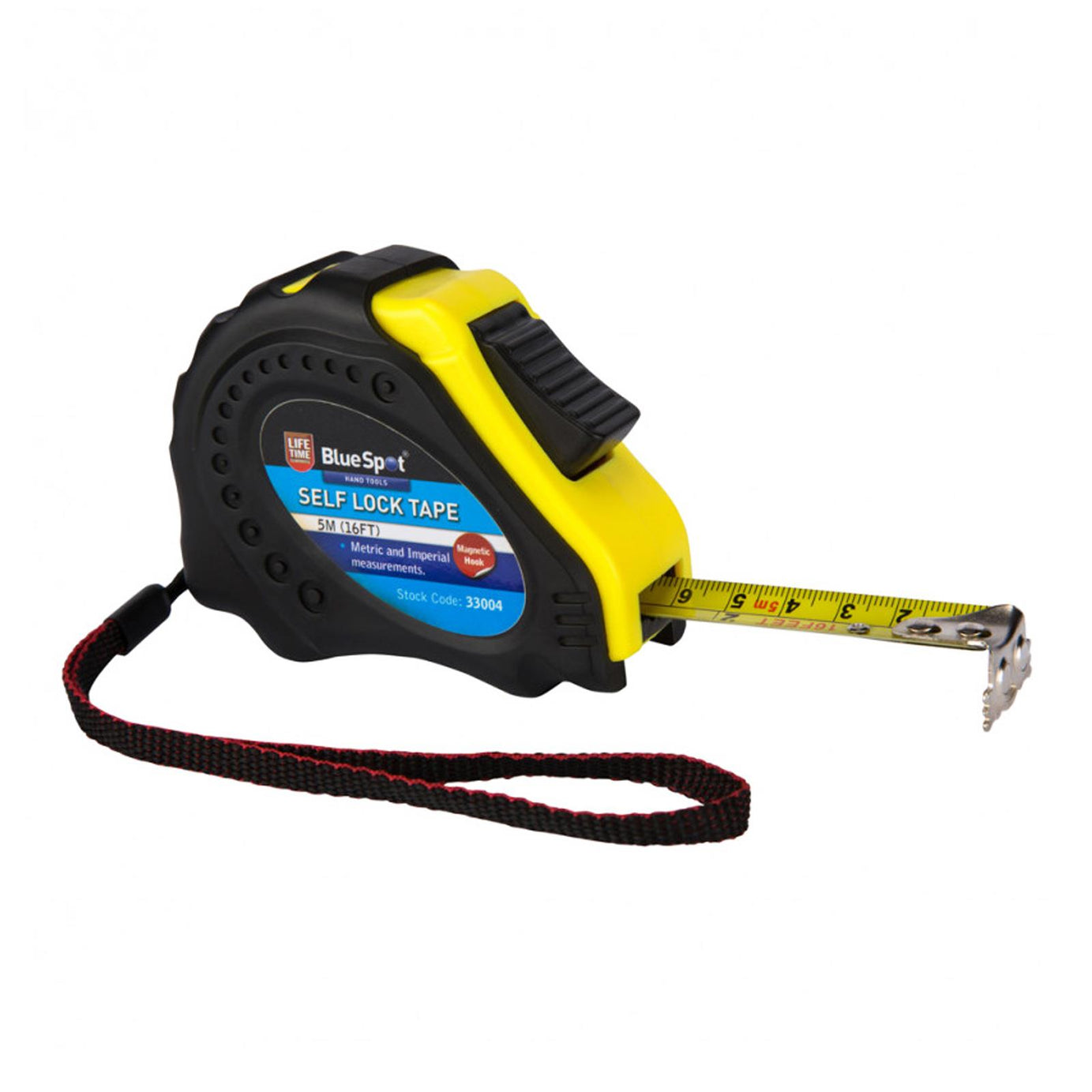 BlueSpot Self-Lock Tape Measure 5m With Magnetic Hook 16Ft Soft Grip Measuring Tools