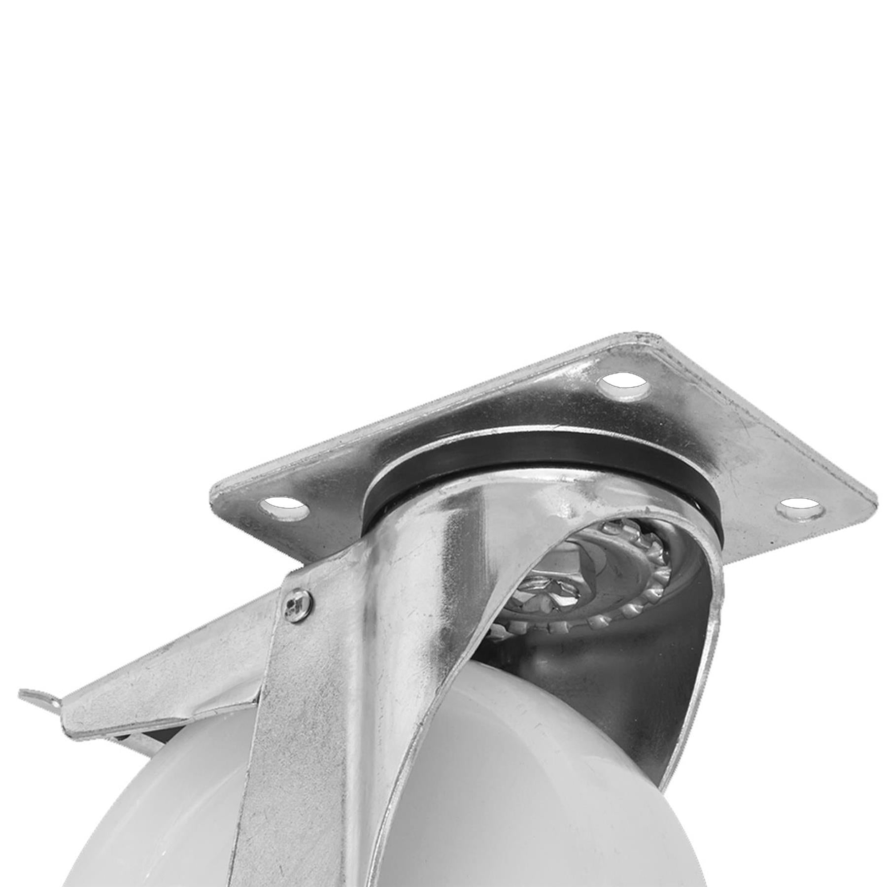 Sealey Heavy-Duty Nylon Castor Wheel Swivel Total Lock 80mm