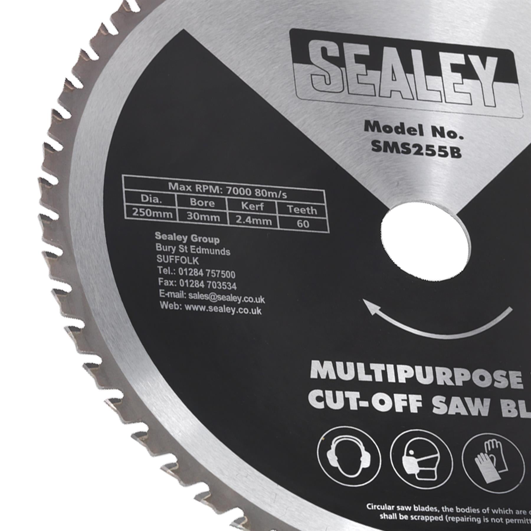 Sealey Multipurpose Cut-Off Saw Blade 250 x 2.4mm/30mm 60tpu