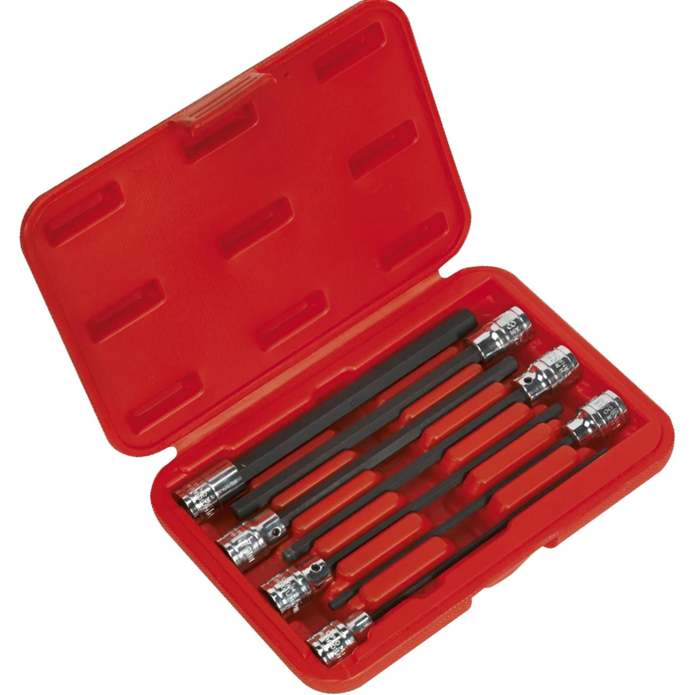 Sealey Hex Socket Bit Set 7pc 3/8"Sq Drive 150mm Metric