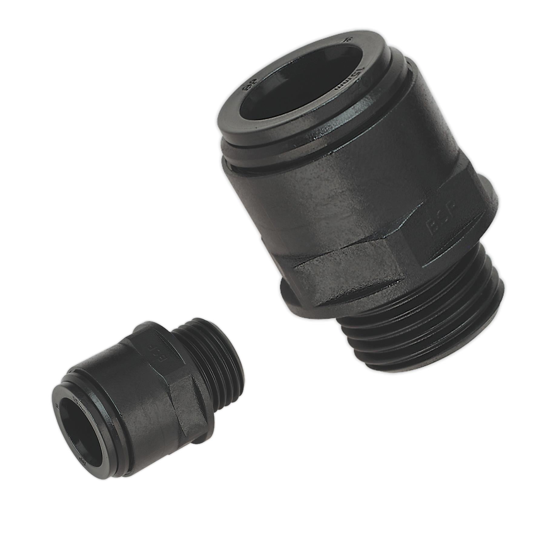 Sealey Straight Adaptor 15mm 1/2"BSP Pack of 2 (Speedfit-PM011514E)