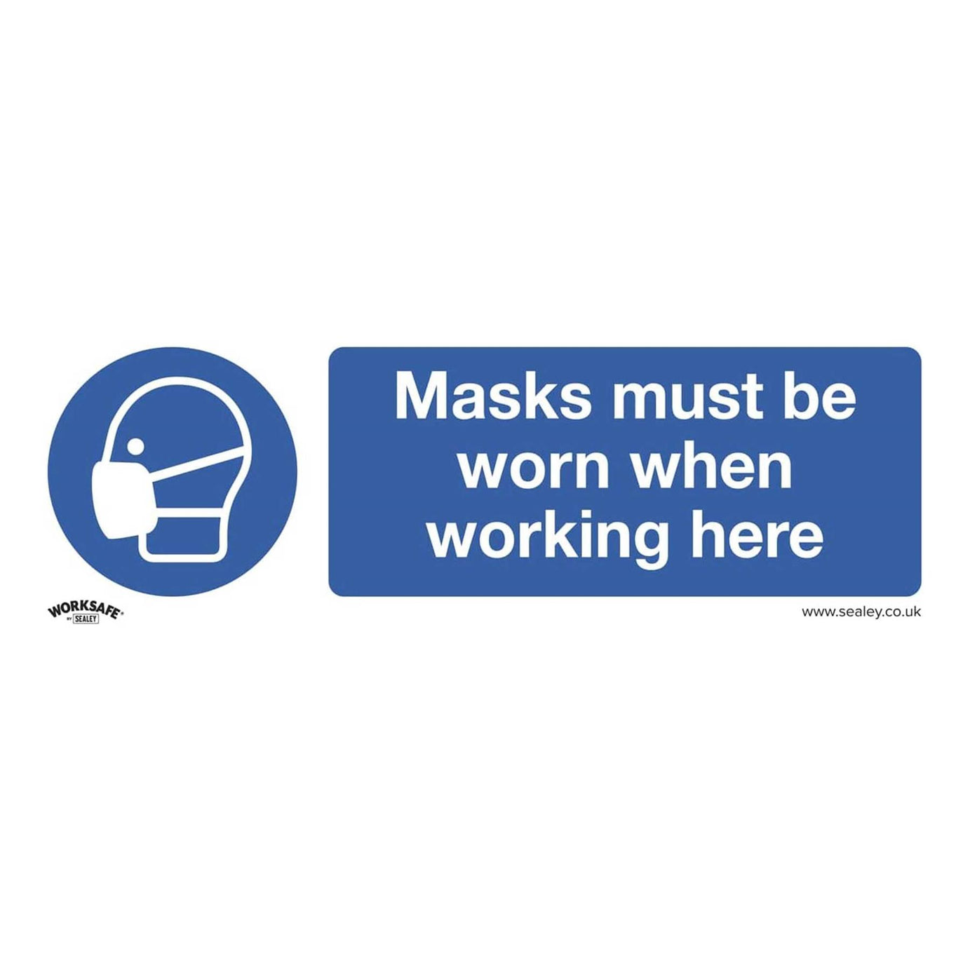 Mandatory Safety Sign - Masks Must Be Worn - Self-Adhesive Vinyl