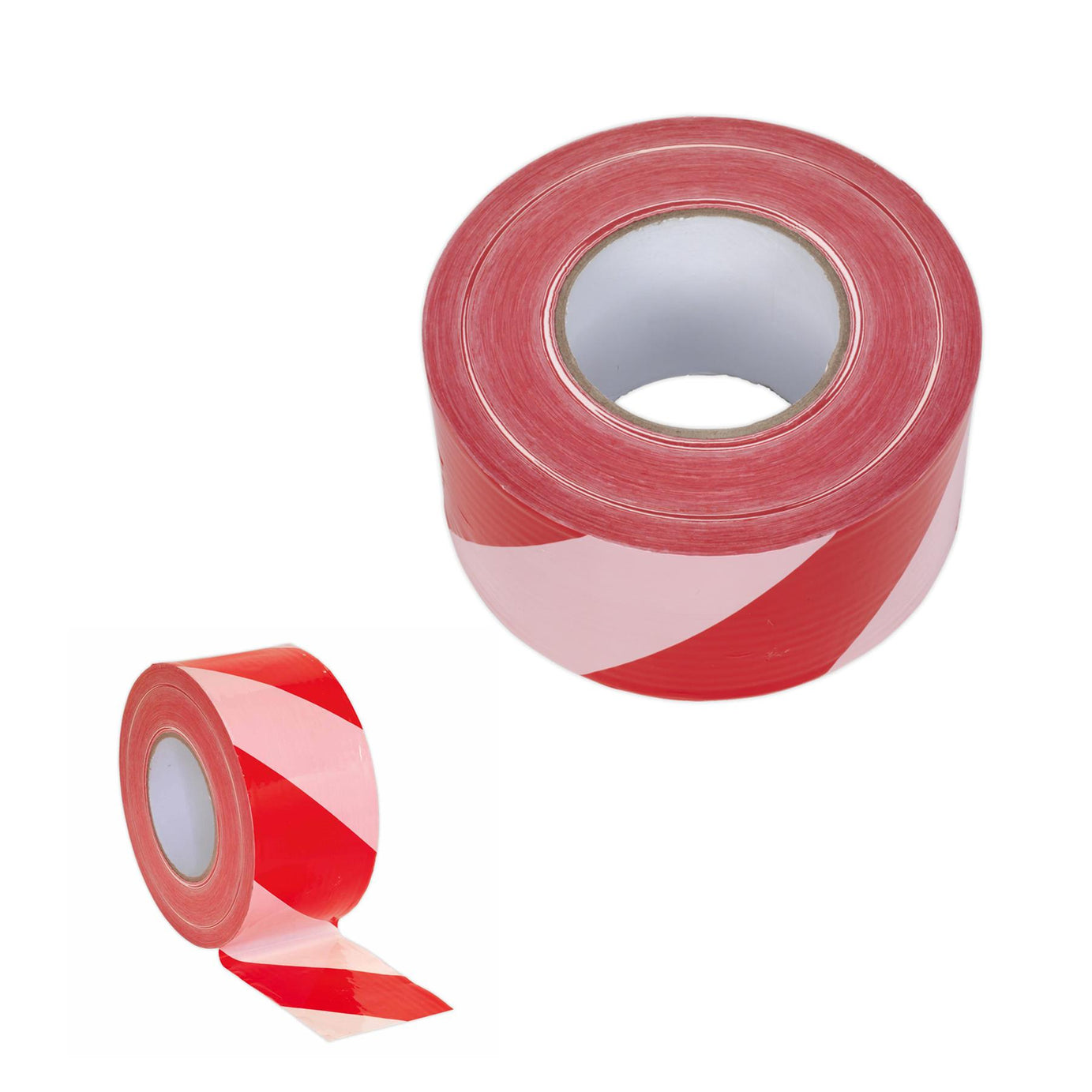 Sealey Hazard Barrier Tape 80mm x 100m Red/White Non-Adhesive