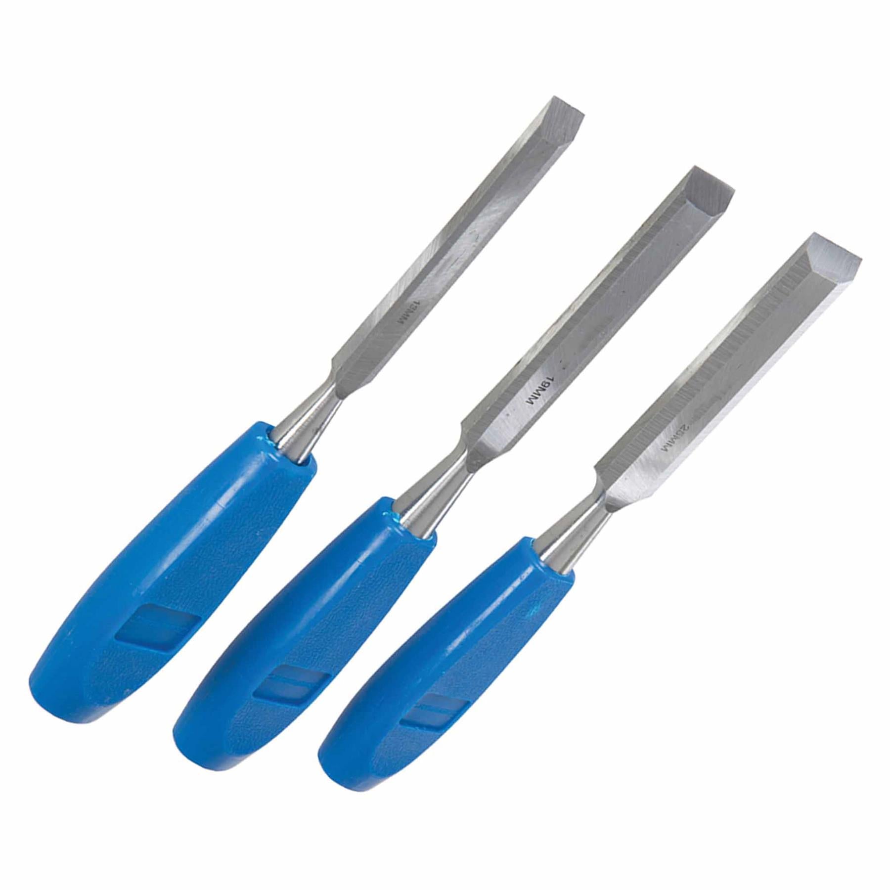Wood Chisel Set 3Pc Bevel Edged Chisels With Comfortable Polypropylene Handles