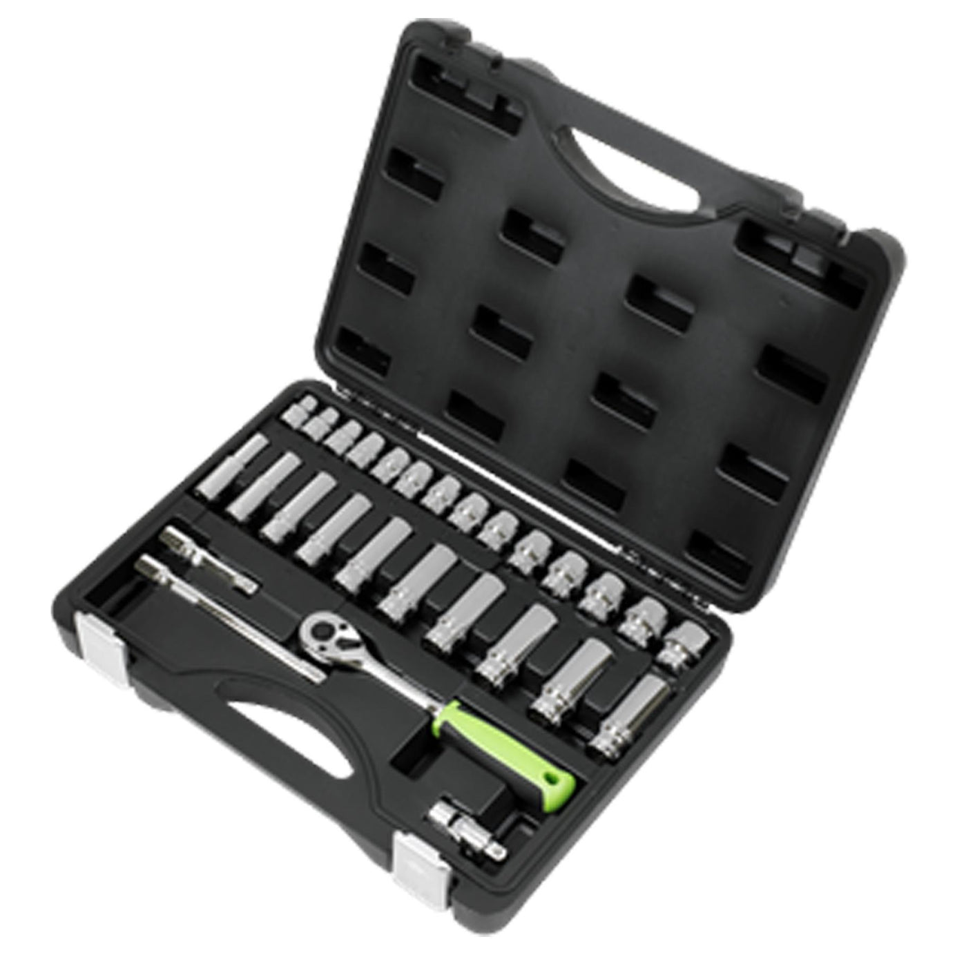 Sealey Socket Set 28pc 3/8"Sq Drive 6pt WallDrive� Metric