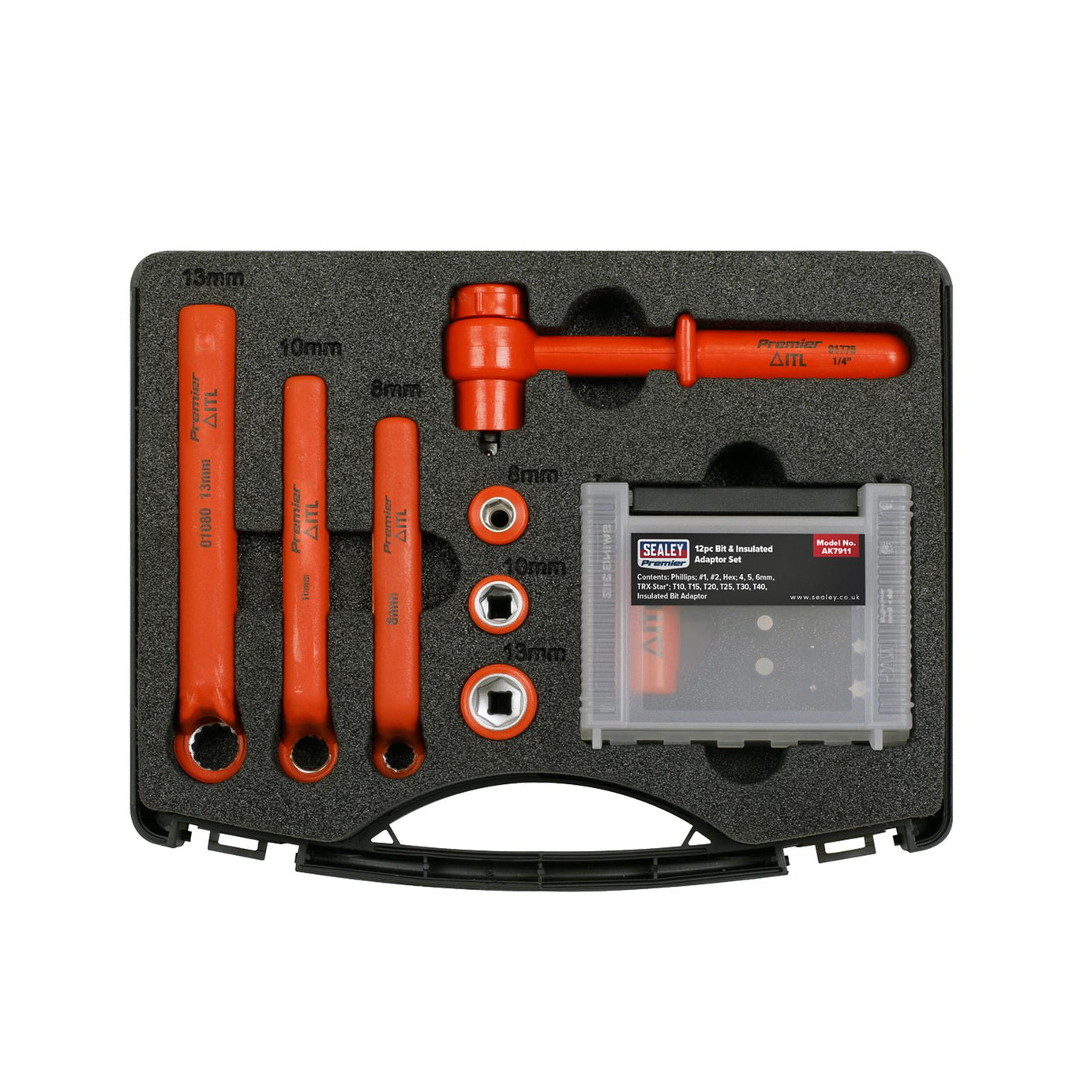 Sealey Hybrid & Electric Vehicle Battery Tool Kit 19pc Chrome Vanadium Steel Sockets