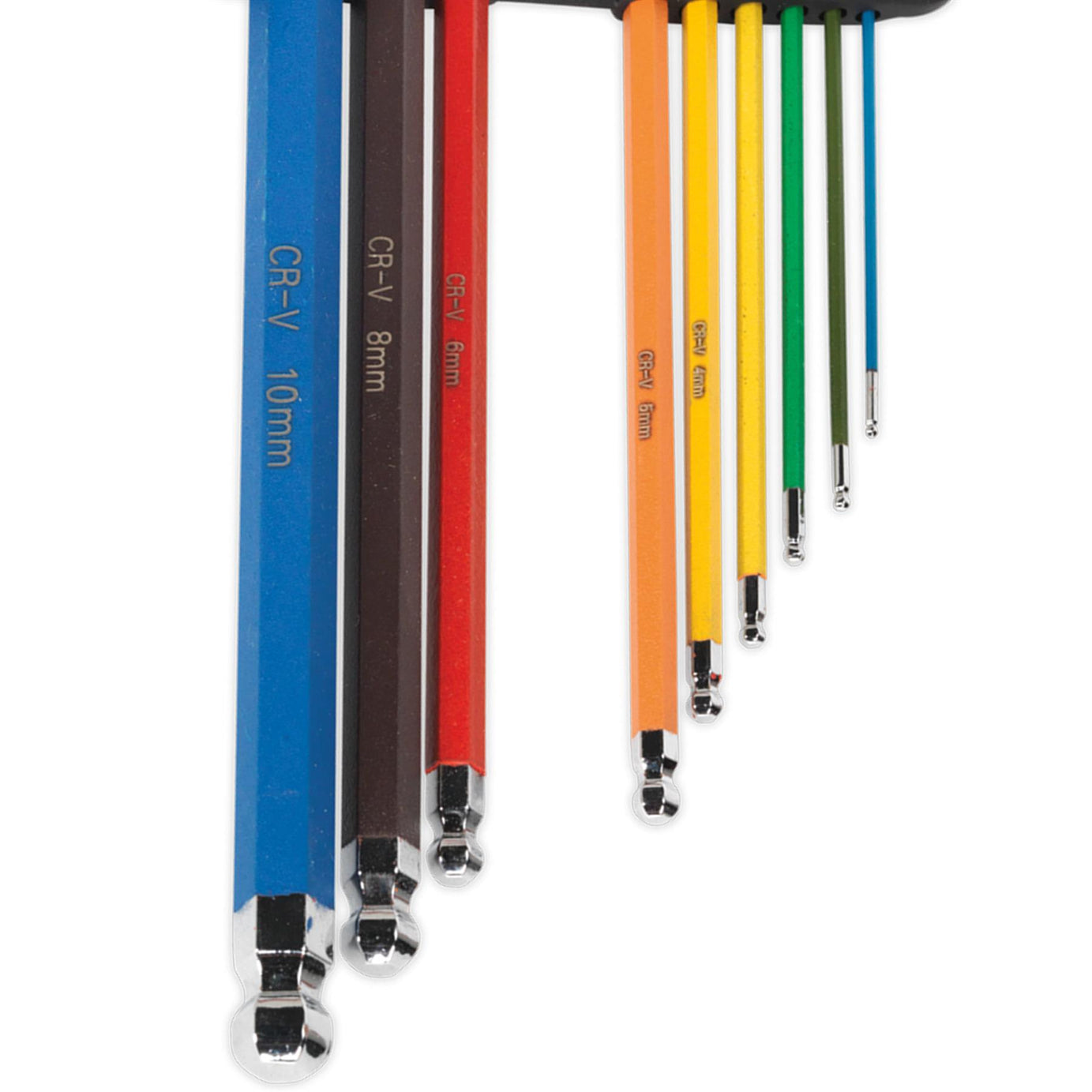 Sealey Ball-End Hex Key Set 9pc Colour-Coded Extra-Long Metric