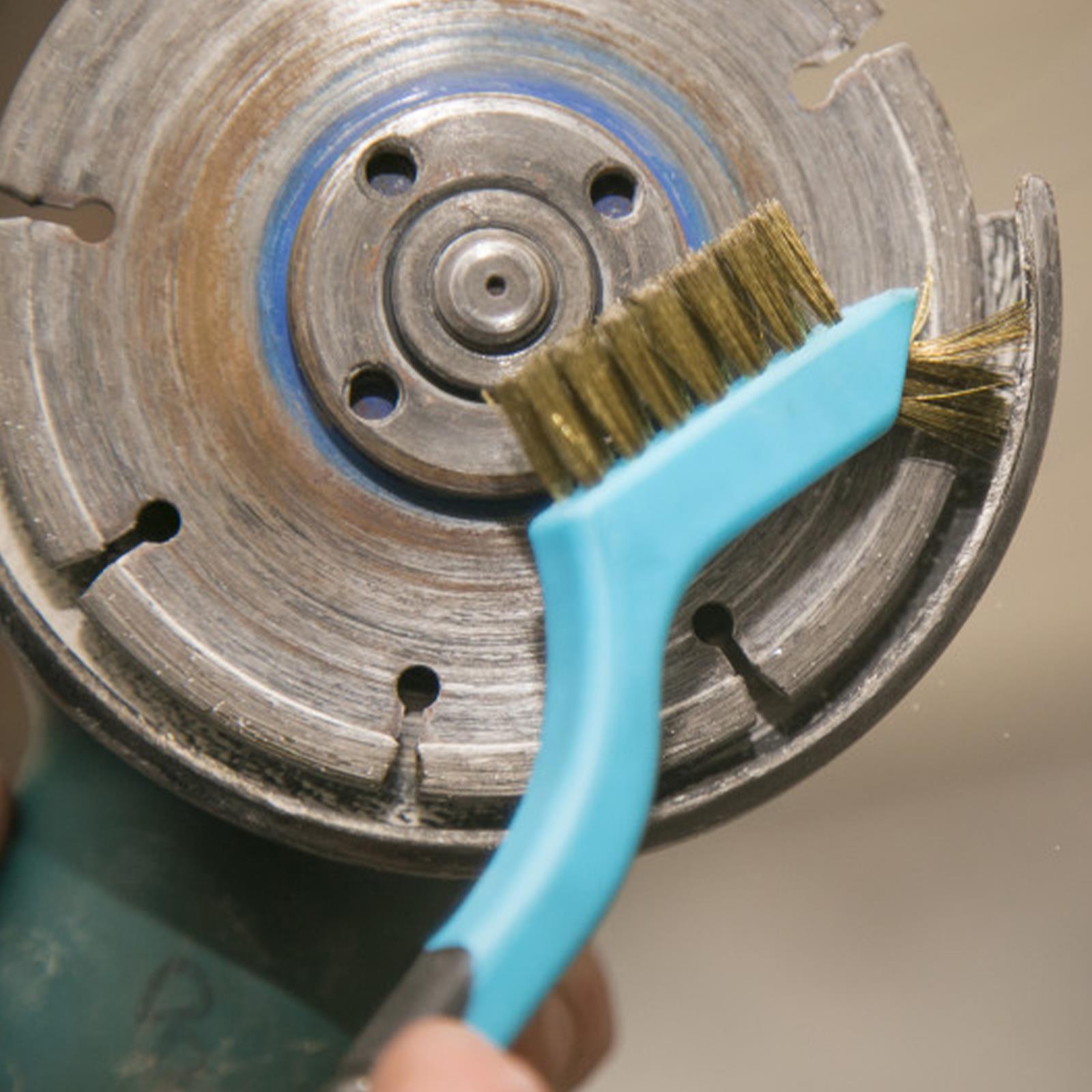 BlueSpot 3pc Soft Grip Mini Wire Brush With Small Tip Bristle Nylon Brass Steel