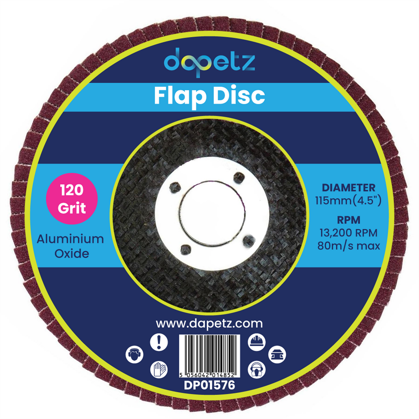 20Pcs Flap Sanding Discs 115mm 120 Grit Aluminium Oxide 4.5" Angle Grinder