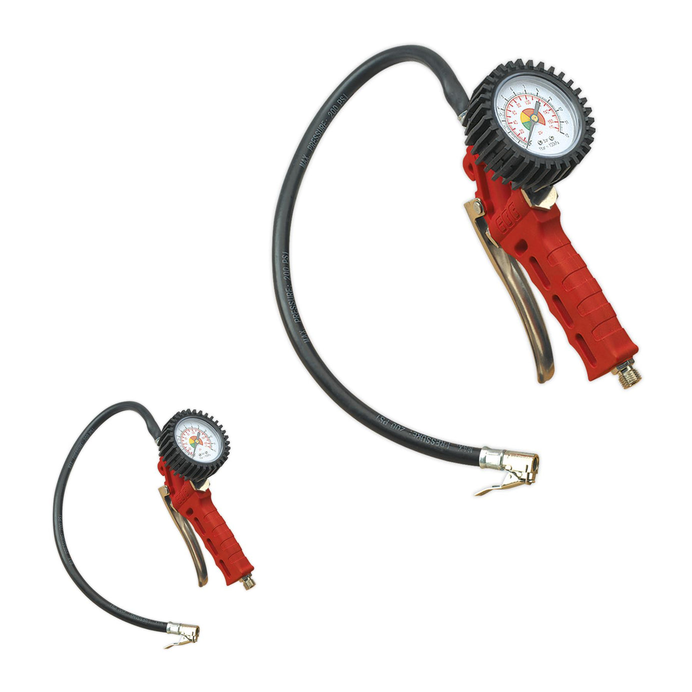 Sealey Tyre Inflator with Clip-On Connector