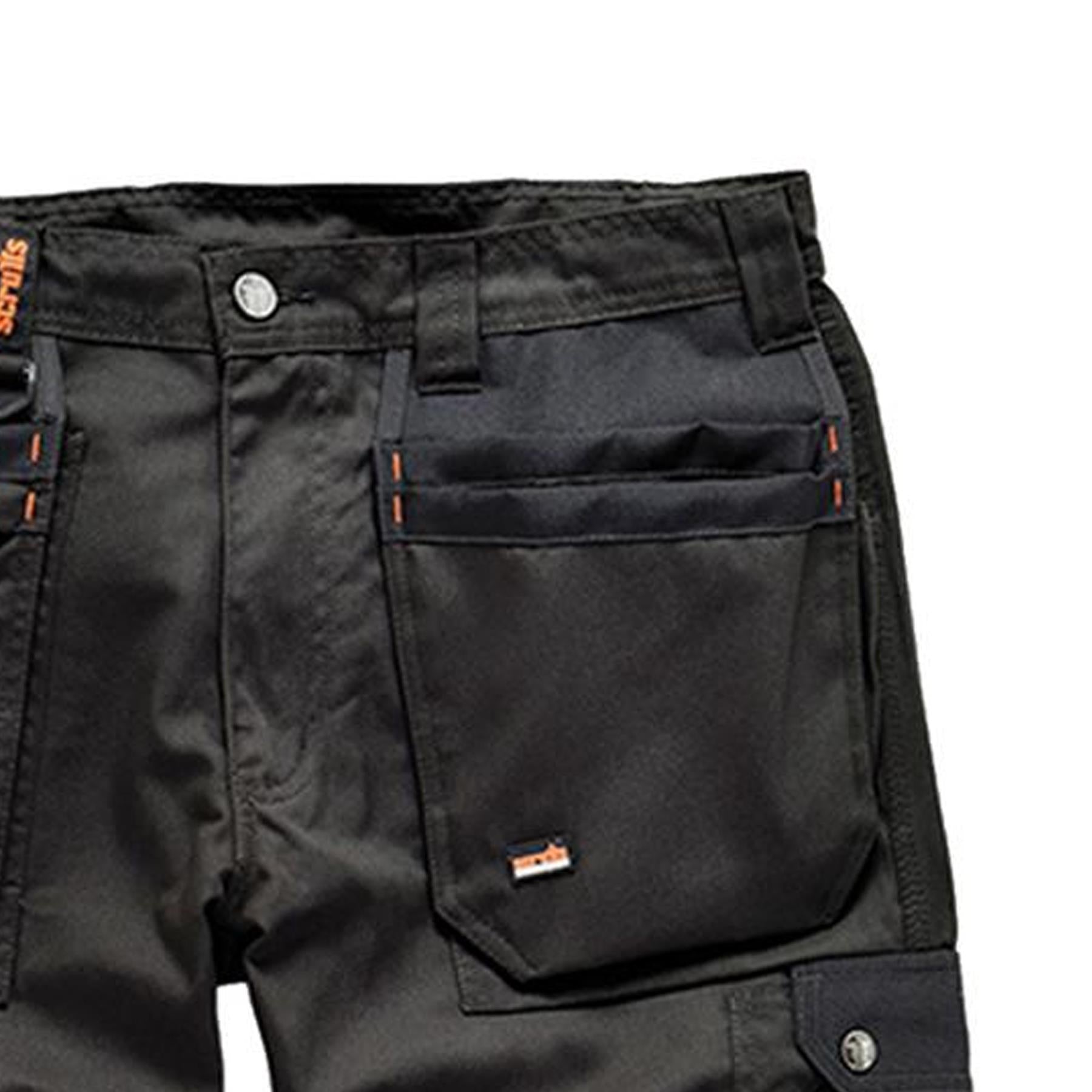 Scruffs WORKER PLUS Work Trousers Black Trade Hardwearing Combat Cargo Size 30"L