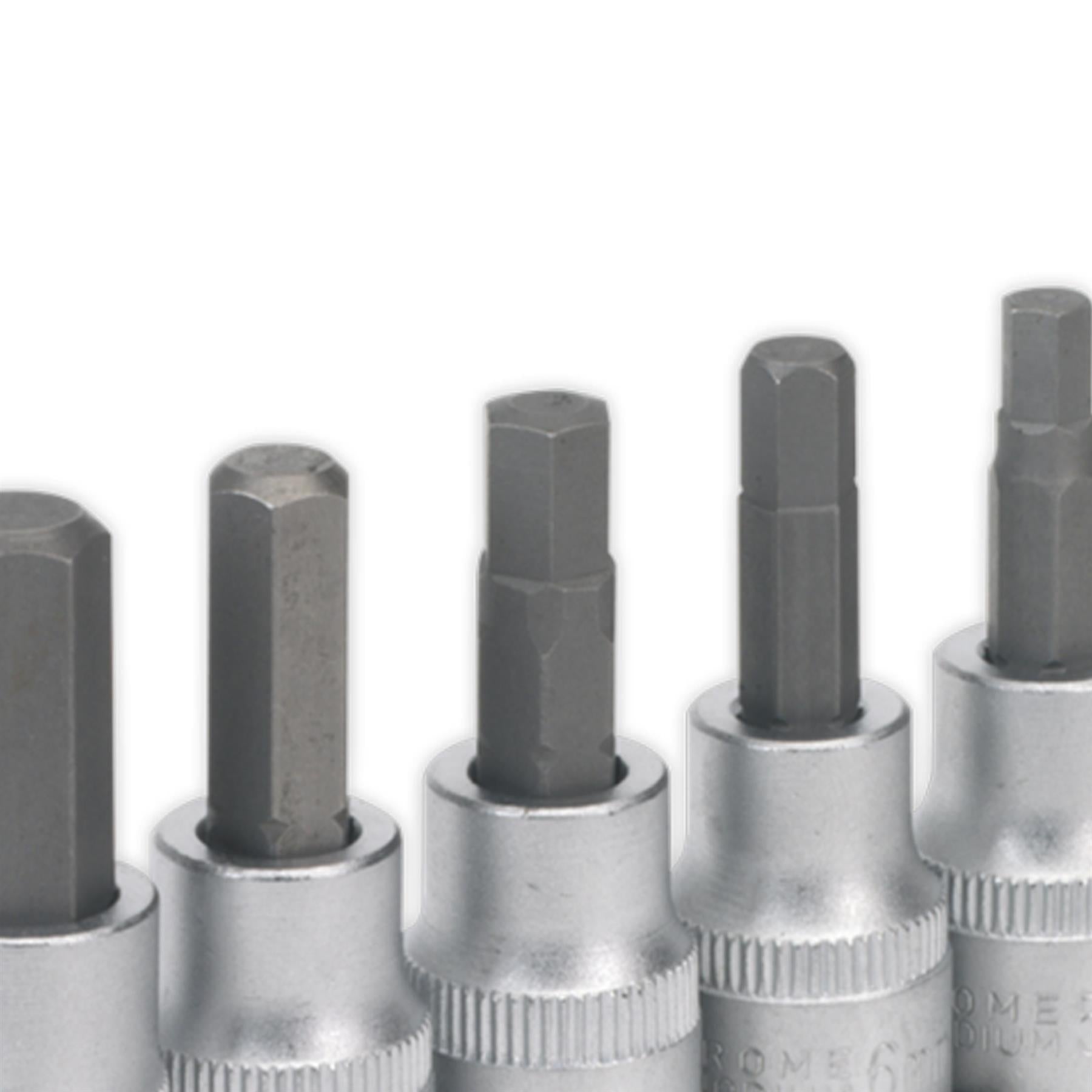 Sealey Hex Key Socket Bit Set 6pc 3/8"Sq Drive Metric
