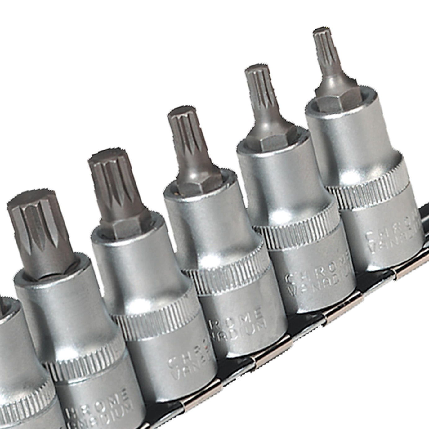Sealey Spline Socket Bit Set 10pc 1/2"Sq Drive