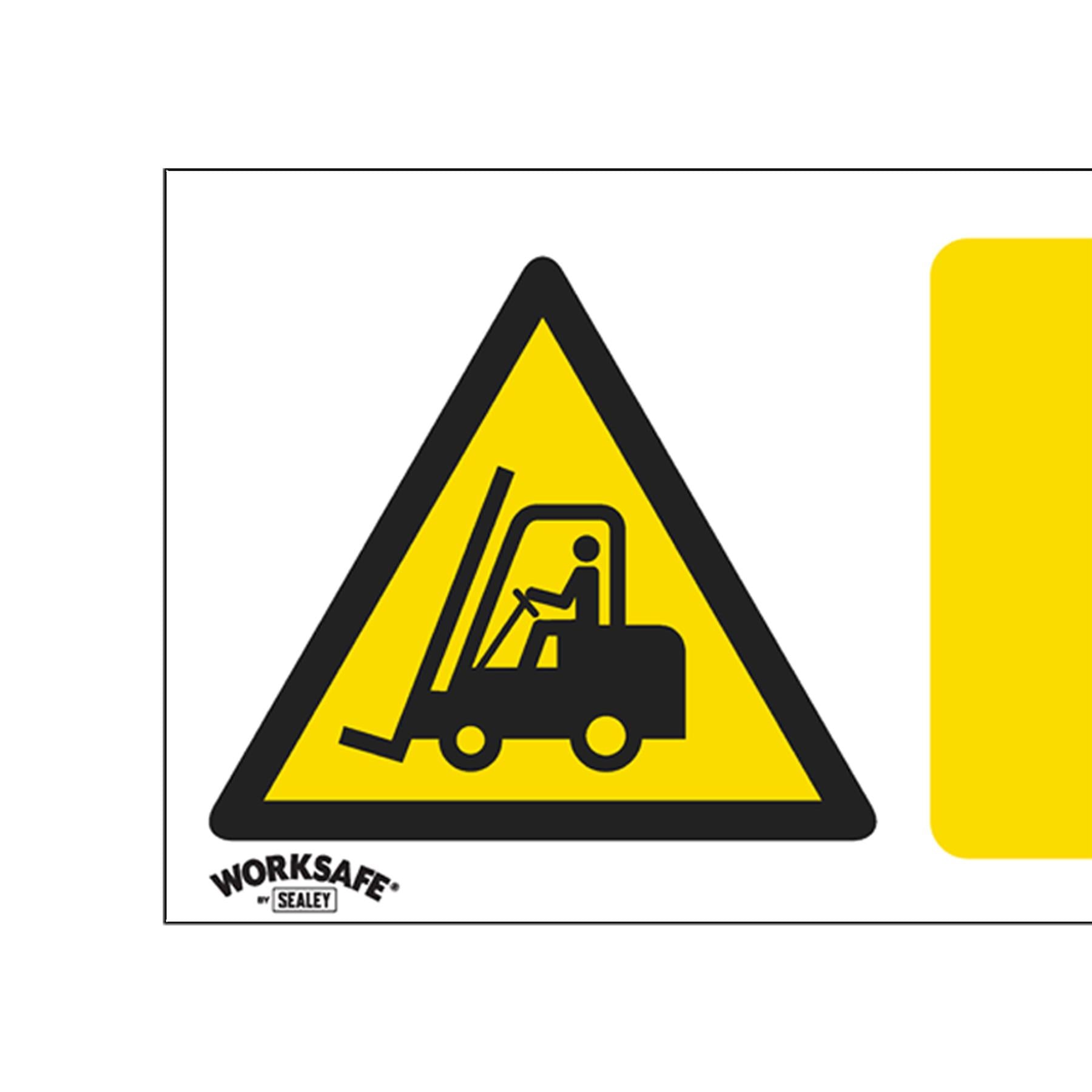 Sealey Safety Sign - Caution Fork-Lift Trucks -Self-Adhes. Pk of 10
