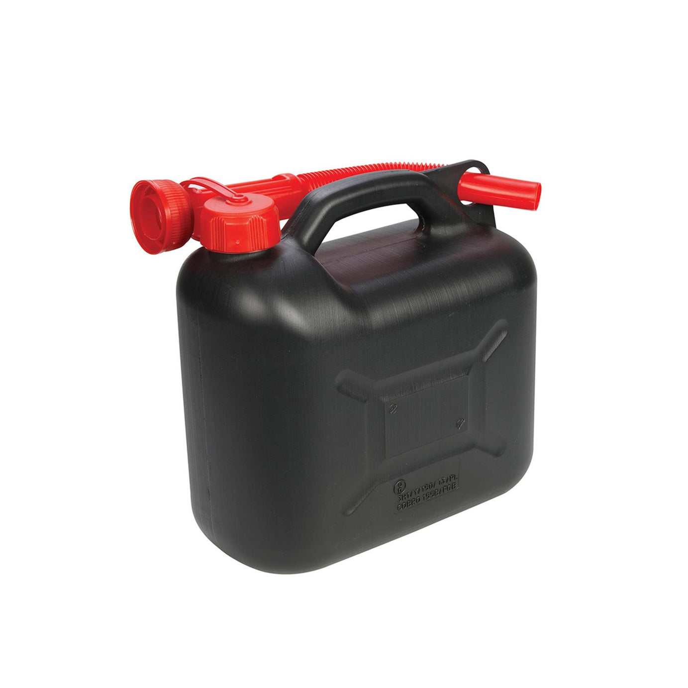 Plastic Fuel Can 5Ltr - Black - Flexible Pouring Spout For Controlled Flow