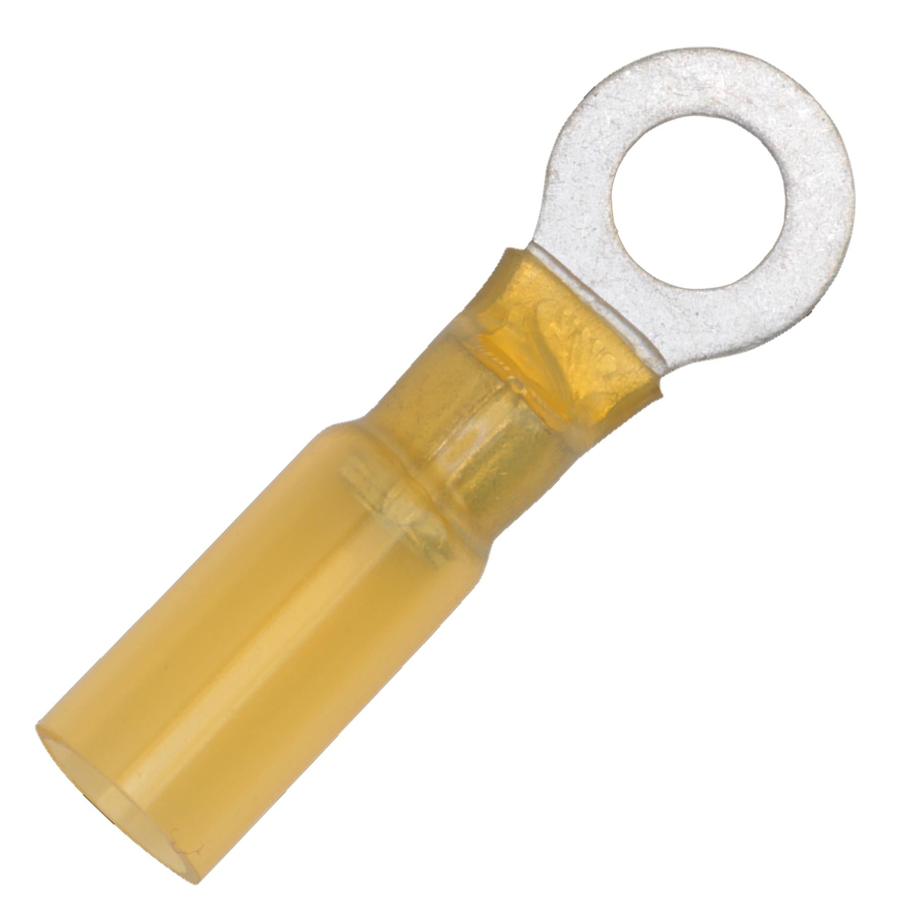 Heat Shrink Ring Terminal 6.4mm Yellow Pack of 25 Sealey