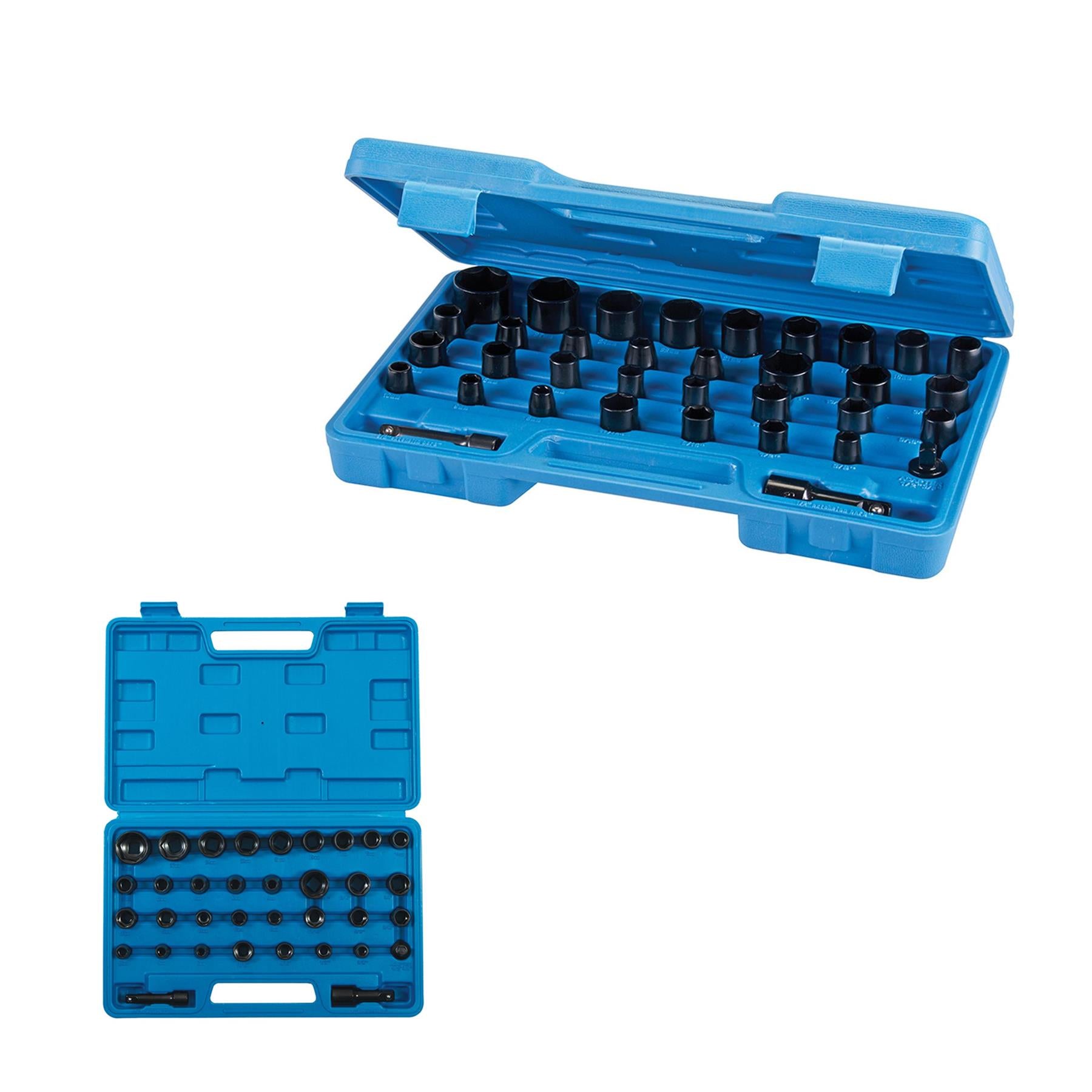 35Pce Impact Socket Set Metric Imperial Garage Mechanic Automotive Quality