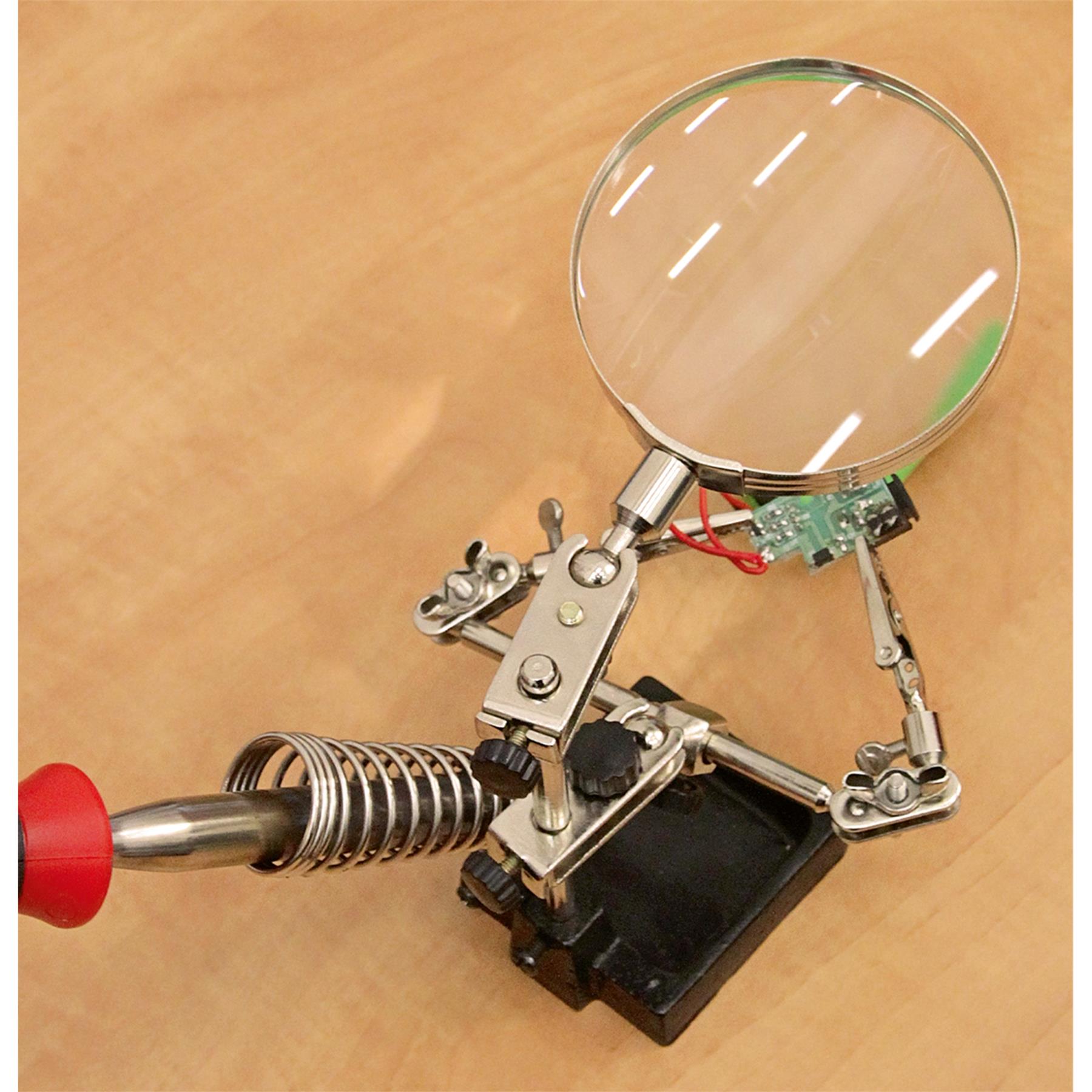 Sealey Mini Robot Soldering Stand with Magnifier & Iron Holder