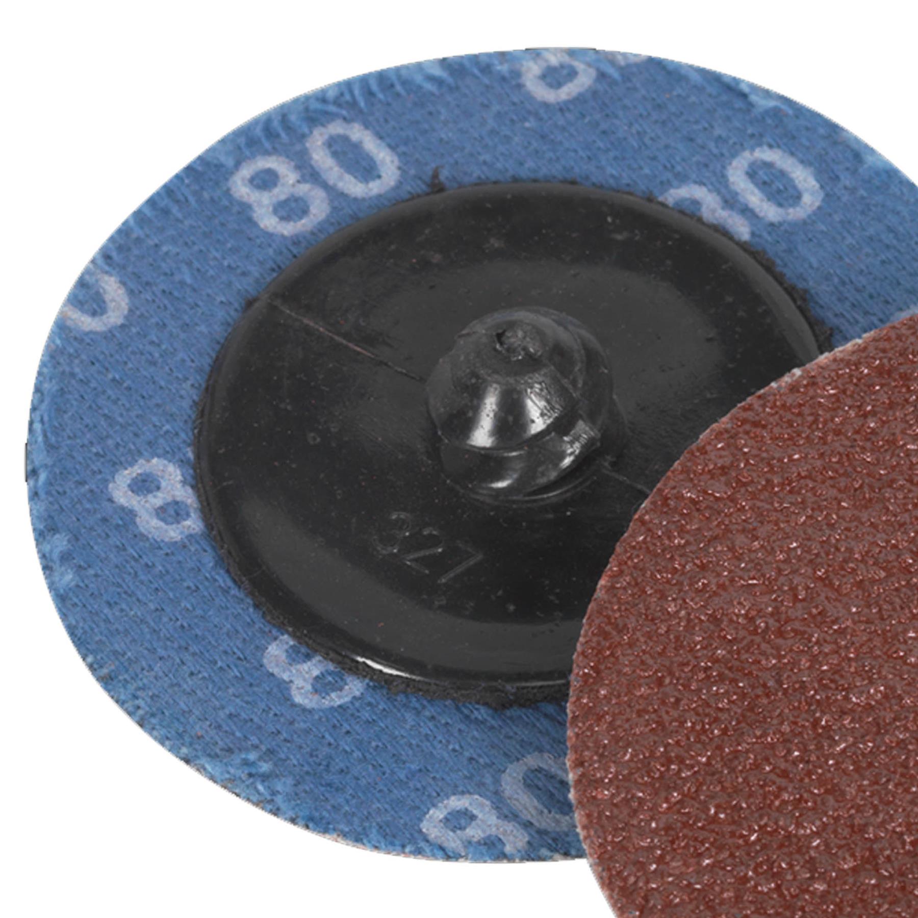 Sealey Quick-Change Sanding Disc �50mm 80Grit Pack of 10
