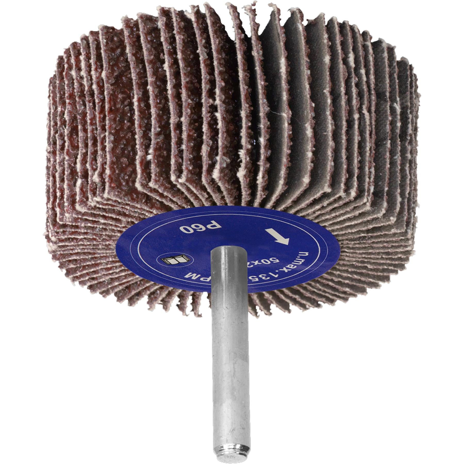 Sealey Flap Wheel 50 x 25mm 60Grit 6mm Shaft
