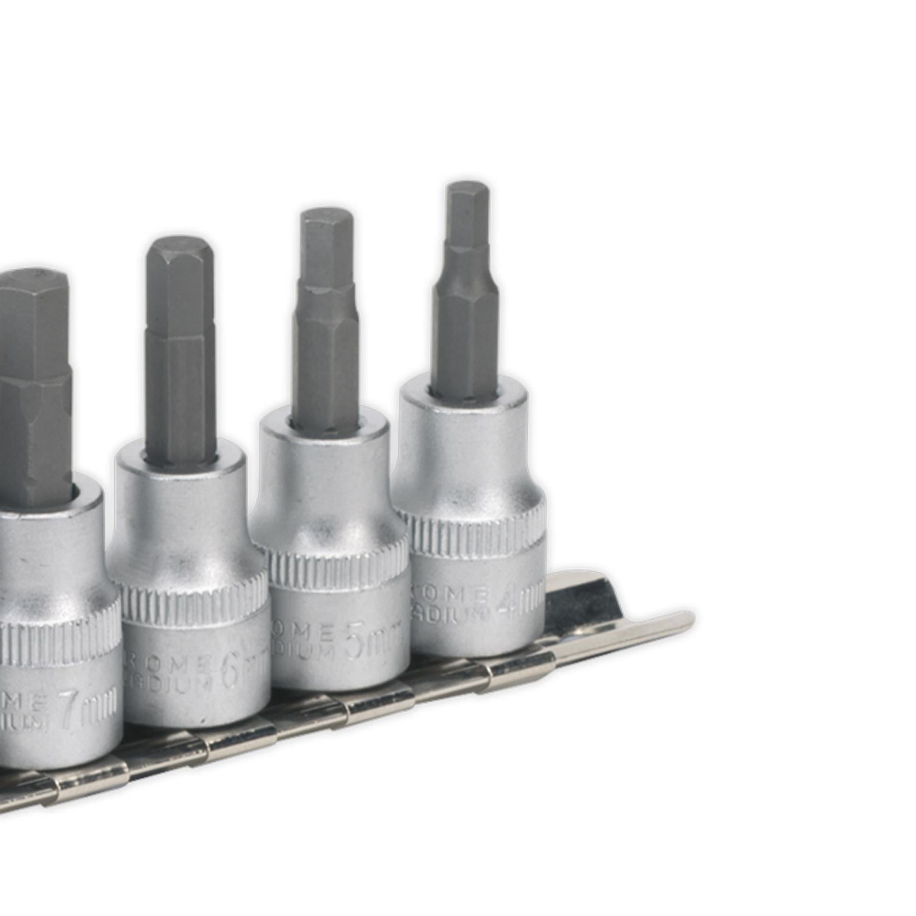 Sealey Hex Key Socket Bit Set 6pc 3/8"Sq Drive Metric