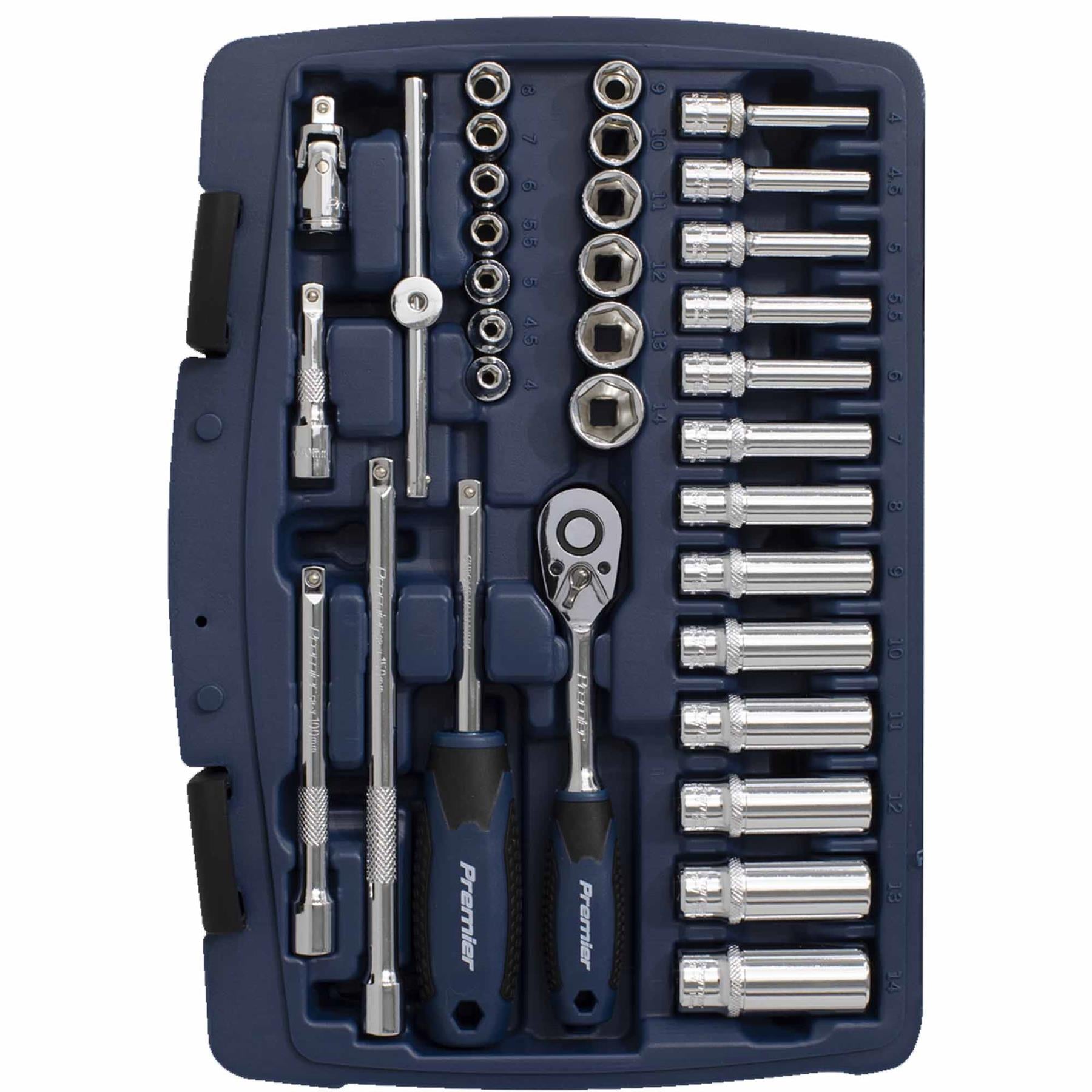 Sealey Socket Set 33pc 1/4"Sq Drive 6pt WallDrive Metric