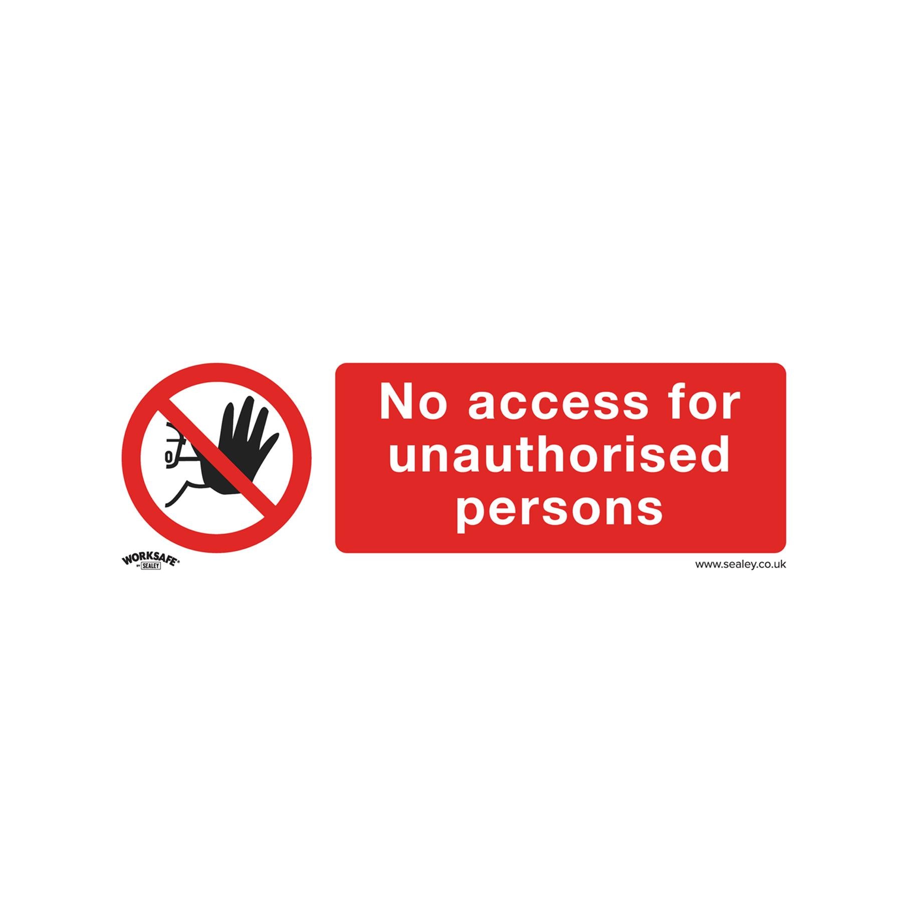 Sealey Safety Sign - No Access - Self-Adhesive Vinyl - Pack of 10