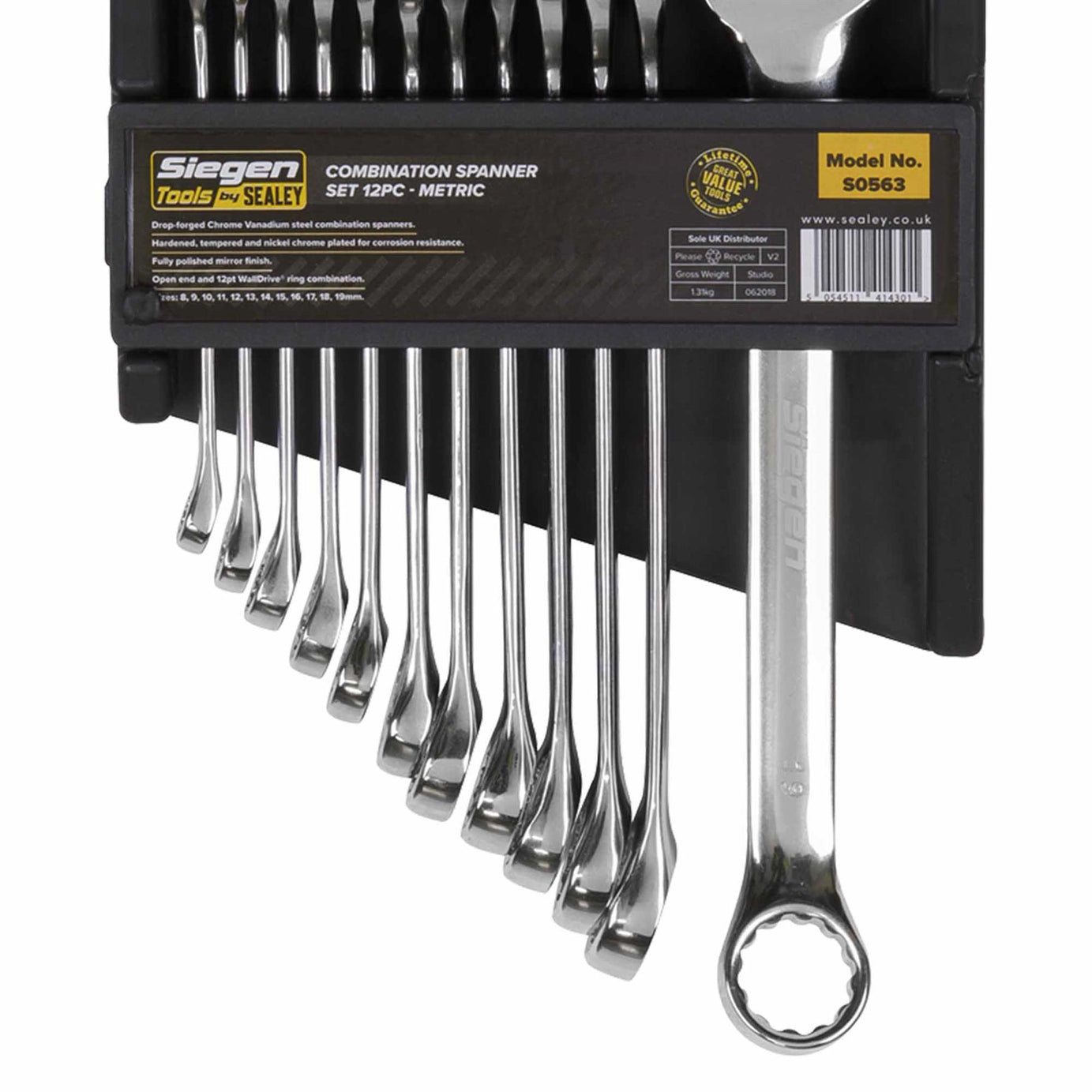 Sealey Combination Spanner Set 12pc Metric